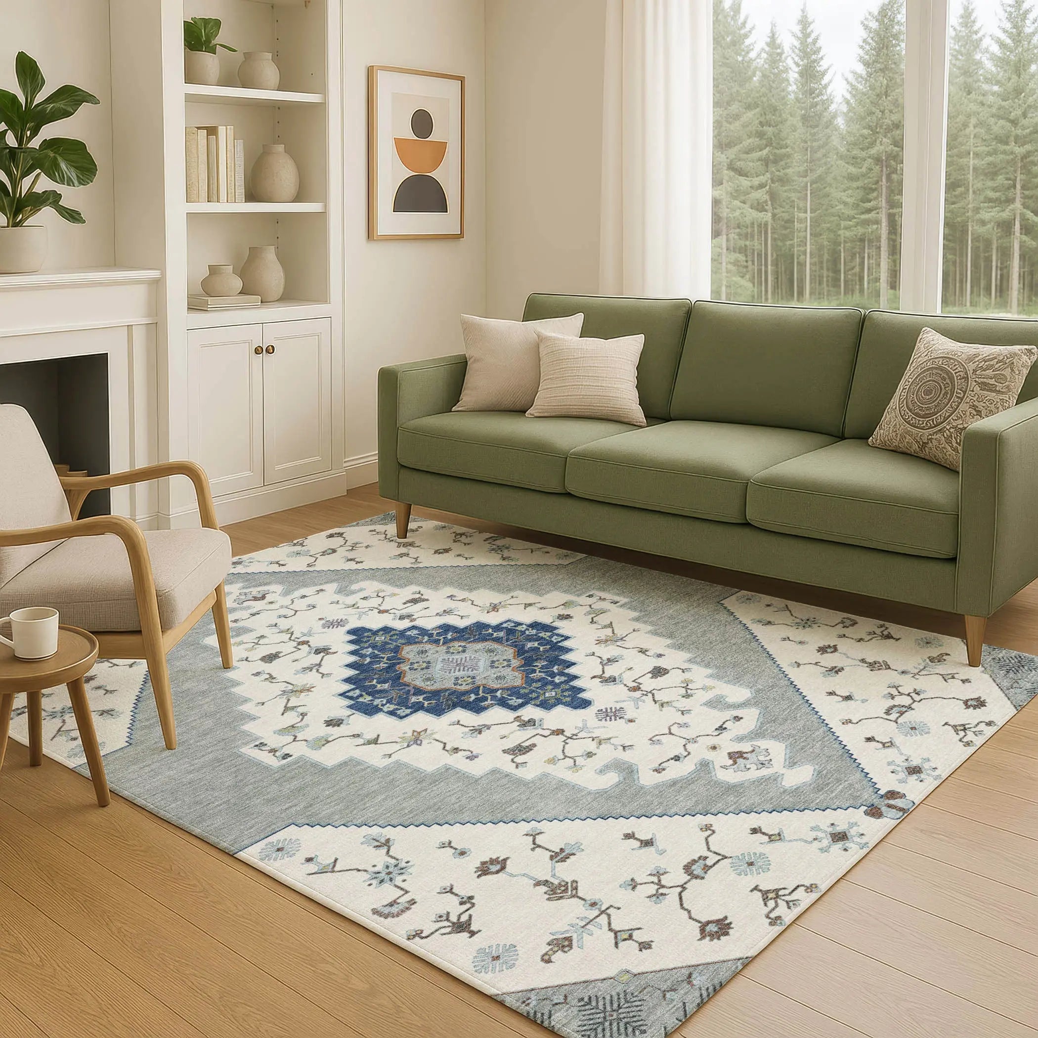 9' X 12' Ivory And Silver Geometric Washable Indoor Outdoor Area Rug Homeroots Outdoor
