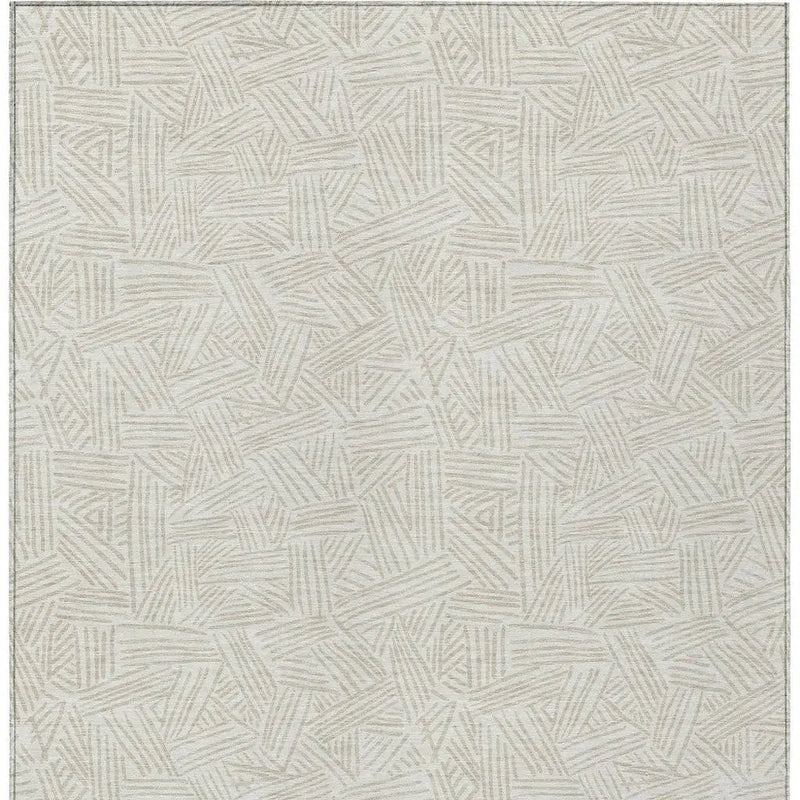 9' X 12' Ivory And Silver Geometric Washable Indoor Outdoor Area Rug Homeroots Outdoor