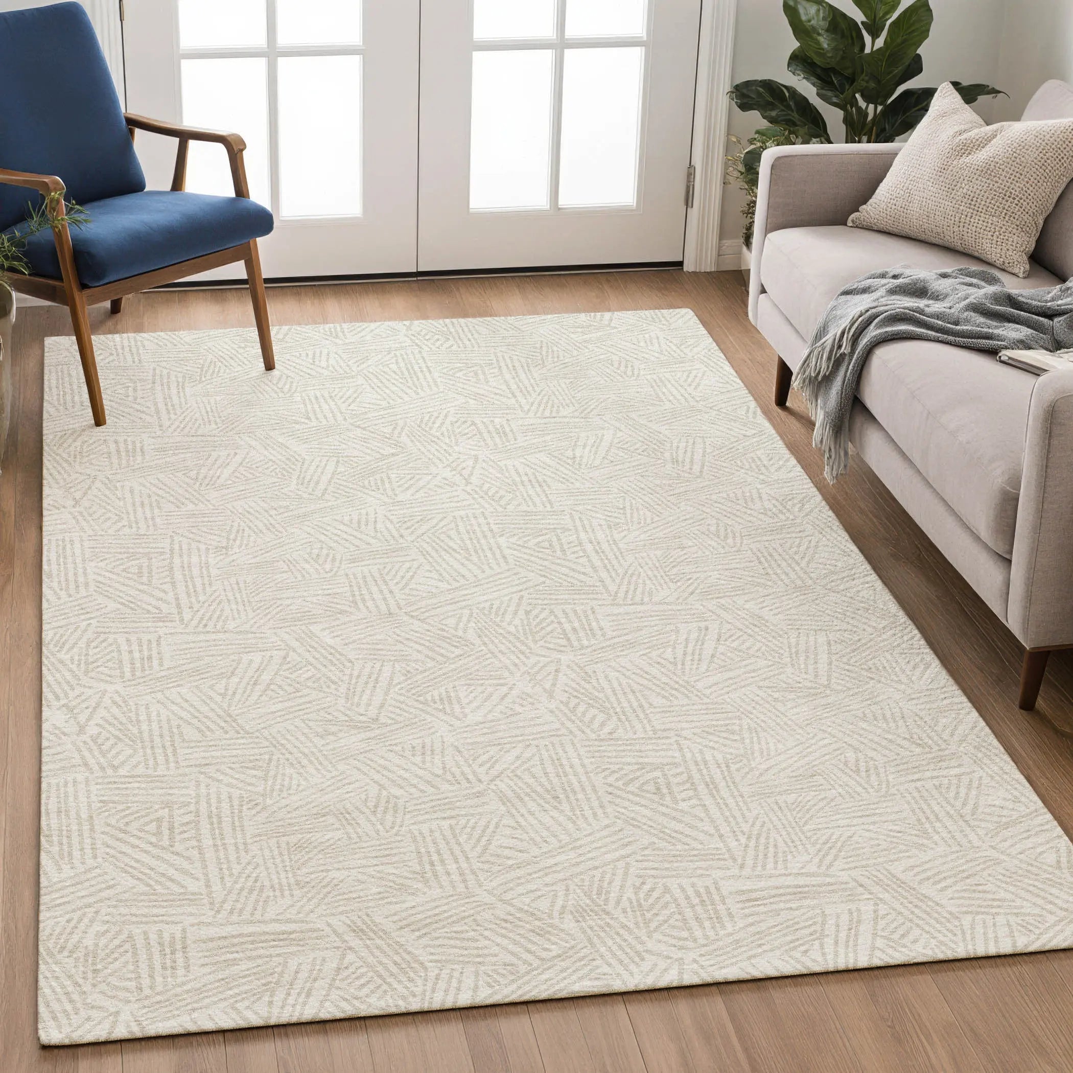 9' X 12' Ivory And Silver Geometric Washable Indoor Outdoor Area Rug Homeroots Outdoor