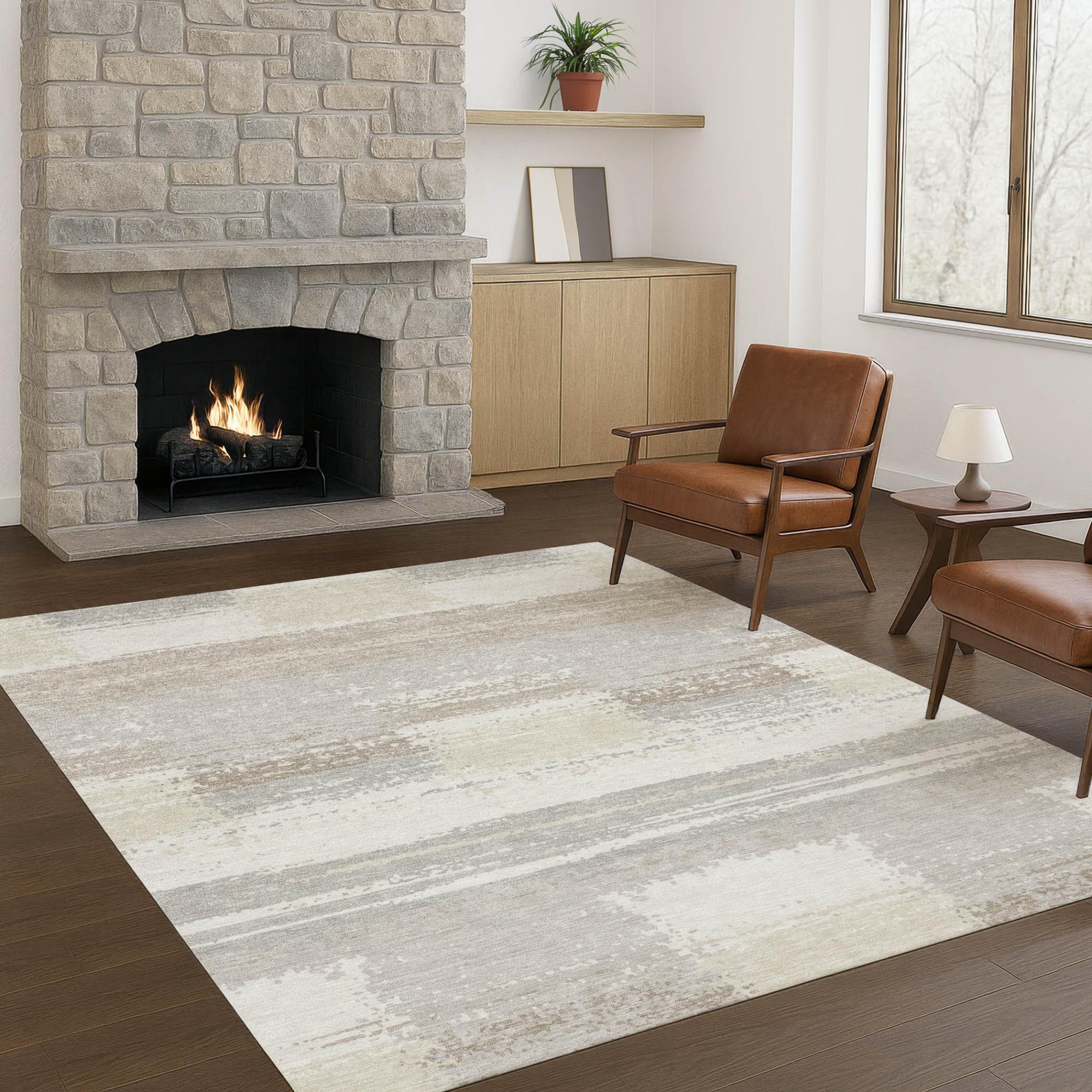 9' X 12' Ivory And Silver Geometric Washable Indoor Outdoor Area Rug Homeroots Outdoor
