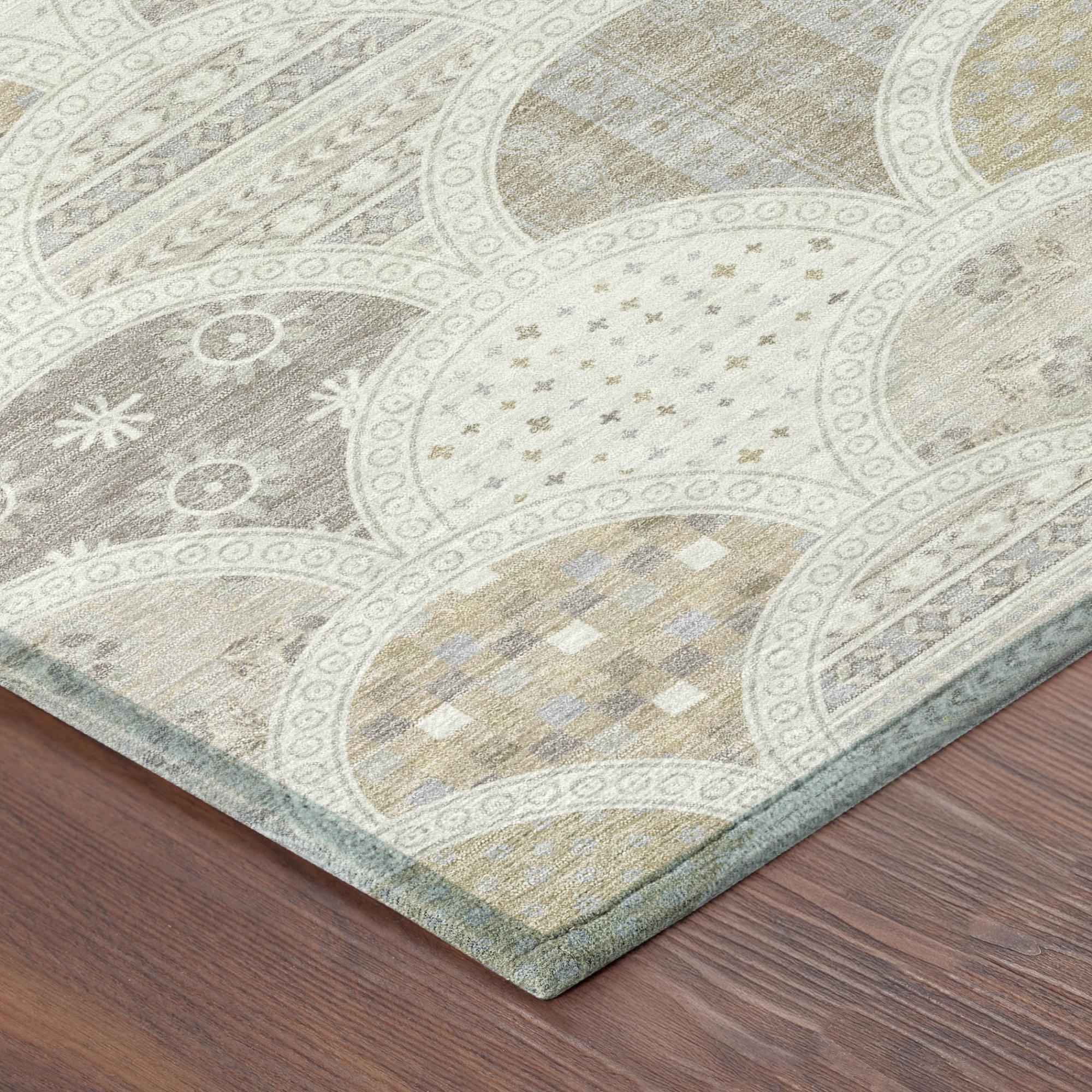 9' X 12' Ivory And Silver Geometric Washable Indoor Outdoor Area Rug Homeroots Outdoor