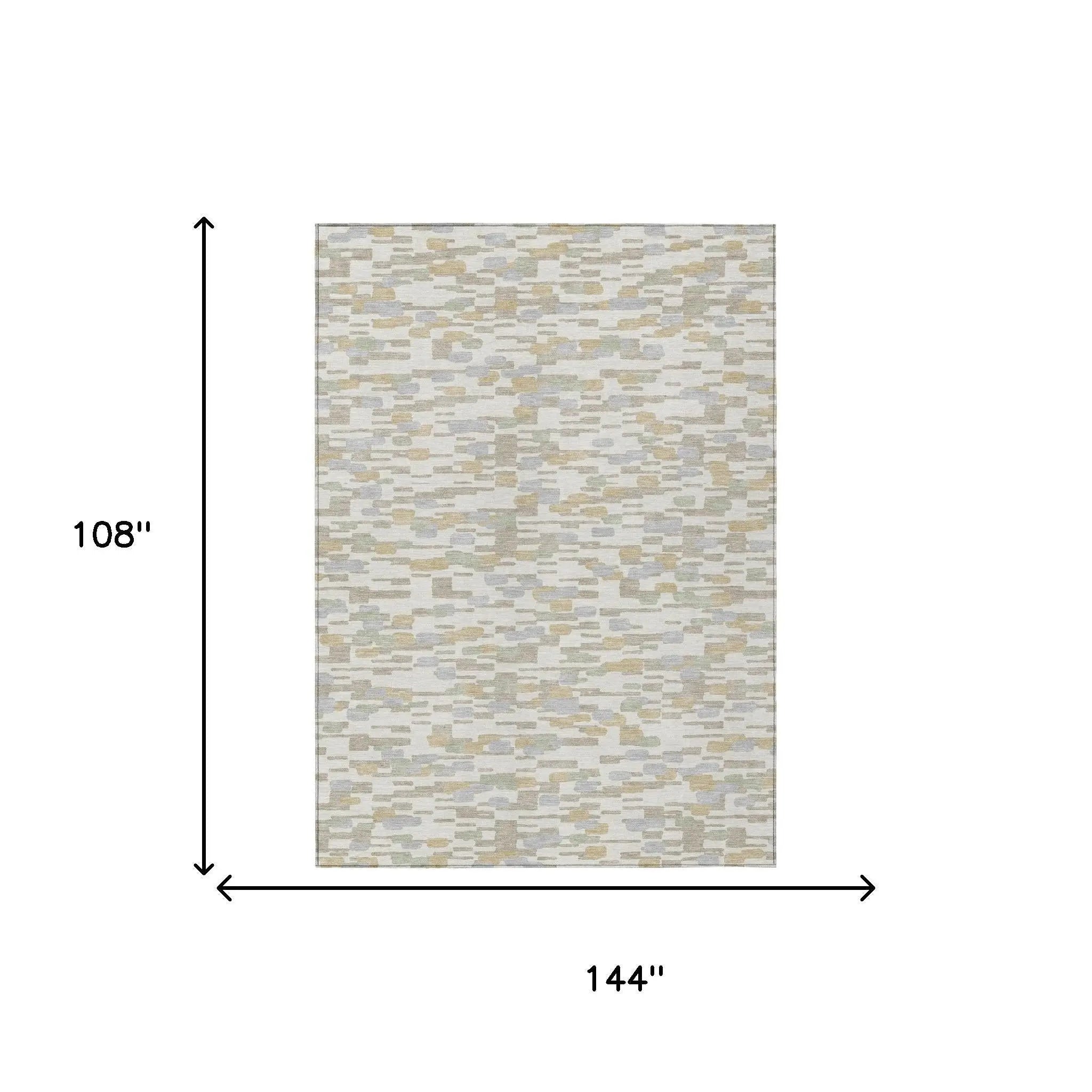 9' X 12' Ivory And Silver Geometric Washable Indoor Outdoor Area Rug Homeroots Outdoor