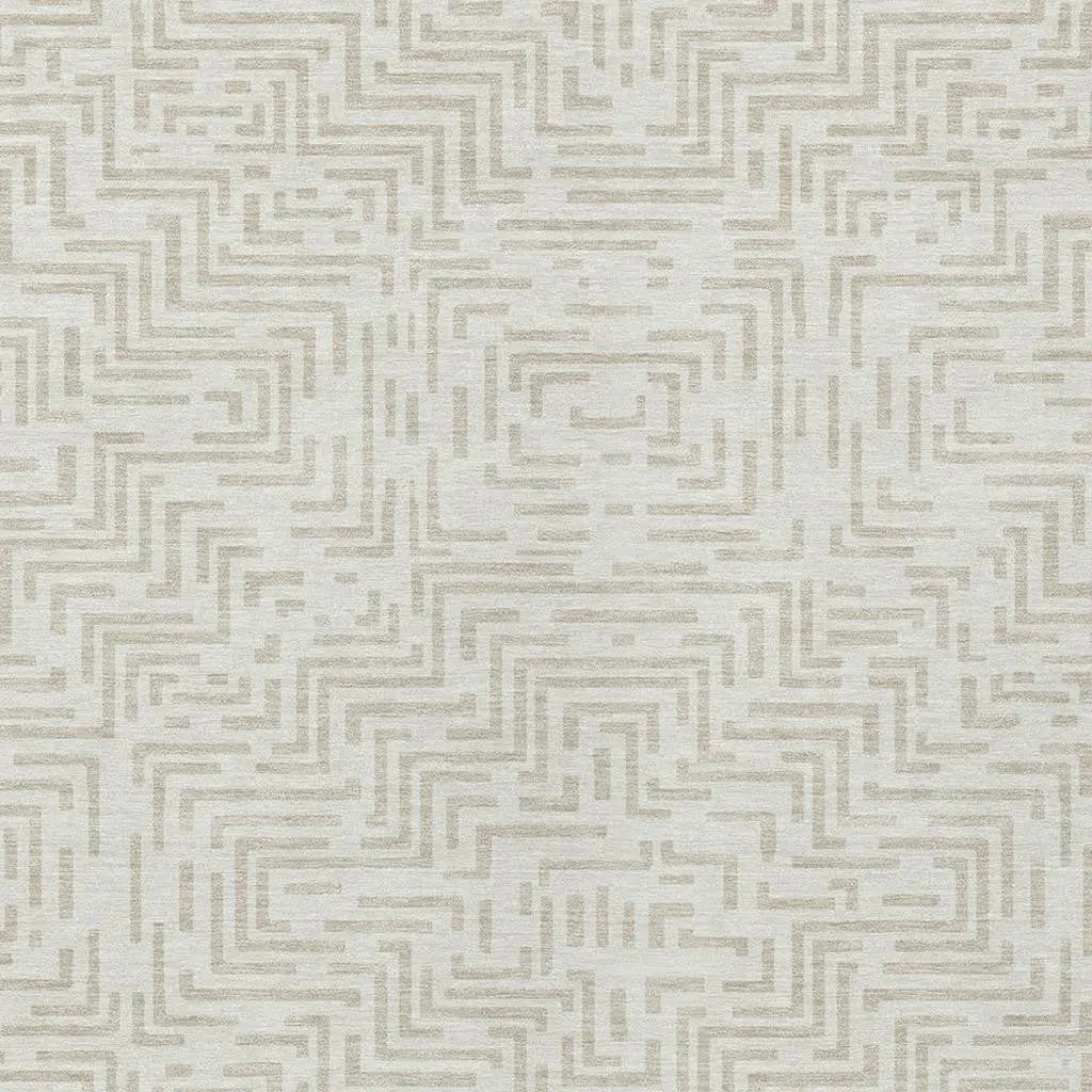 9' X 12' Ivory And Sky Blue Geometric Washable Indoor Outdoor Area Rug Homeroots Outdoor