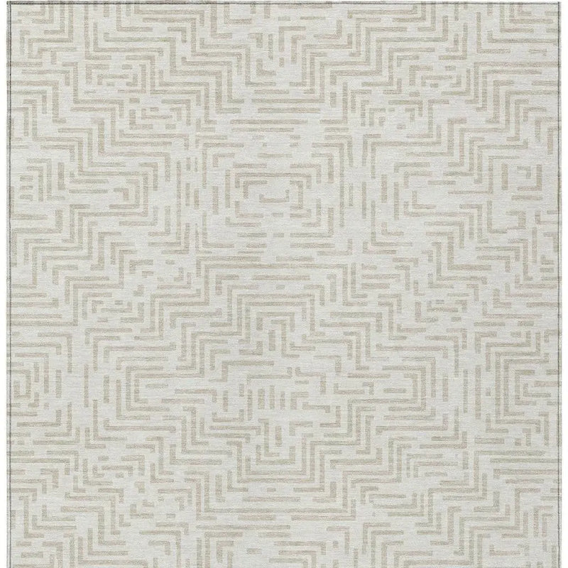 9' X 12' Ivory And Sky Blue Geometric Washable Indoor Outdoor Area Rug Homeroots Outdoor
