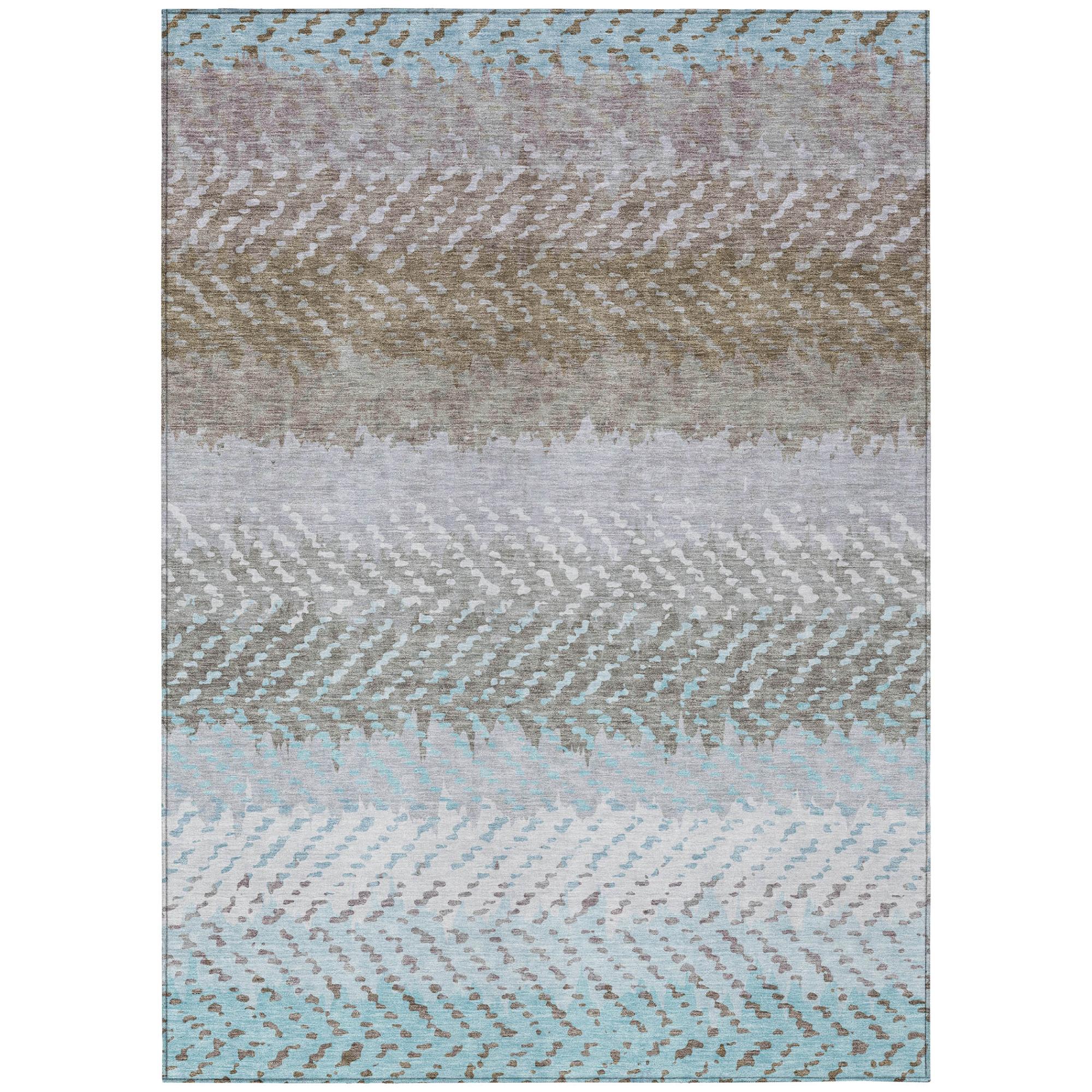9' X 12' Ivory And Taupe Striped Washable Indoor Outdoor Area Rug Homeroots Outdoor
