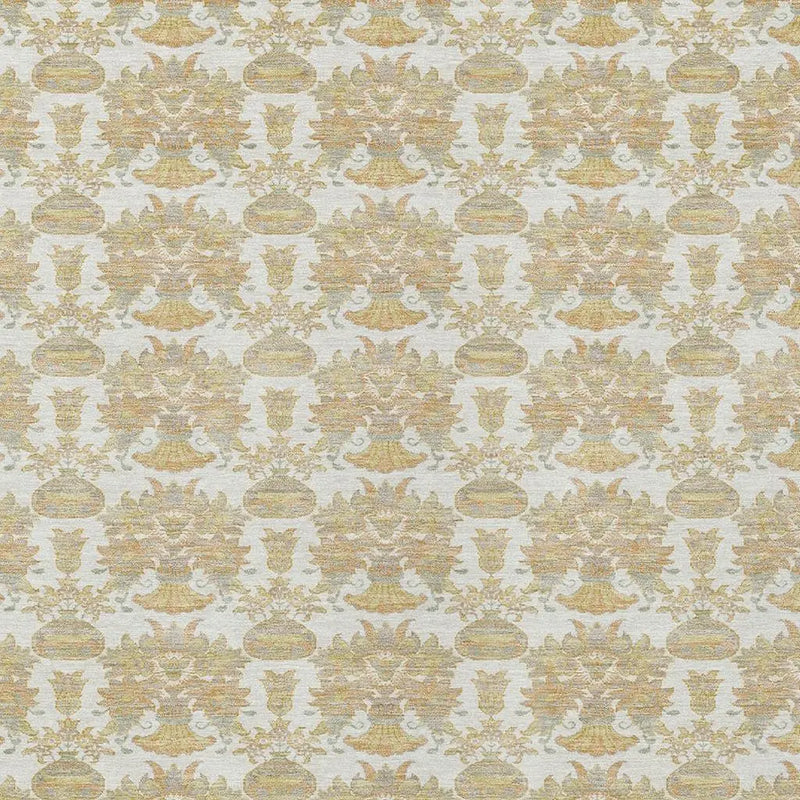 9' X 12' Ivory And Wheat Floral Washable Indoor Outdoor Area Rug Homeroots Outdoor