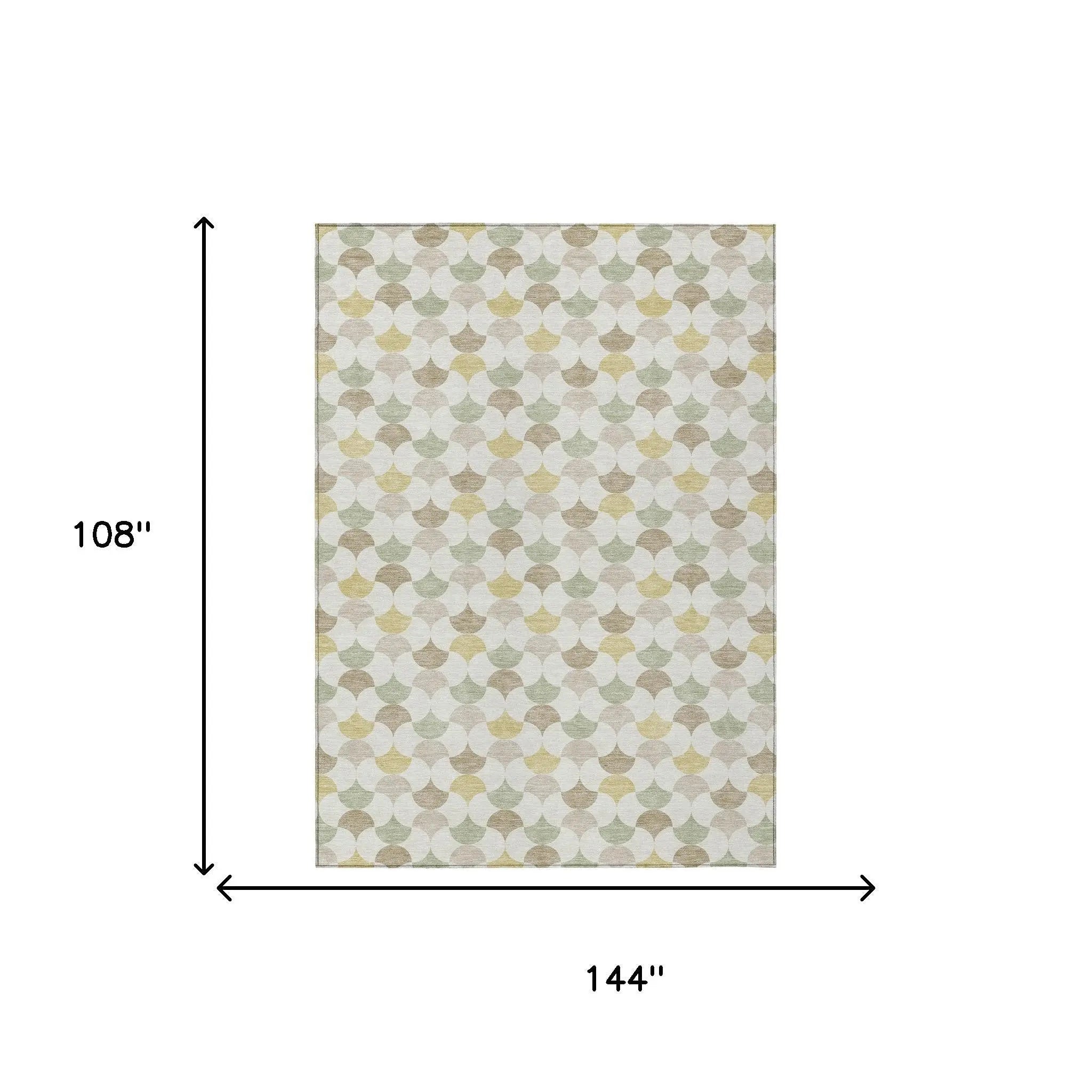 9' X 12' Ivory And Wheat Geometric Washable Indoor Outdoor Area Rug Homeroots Outdoor