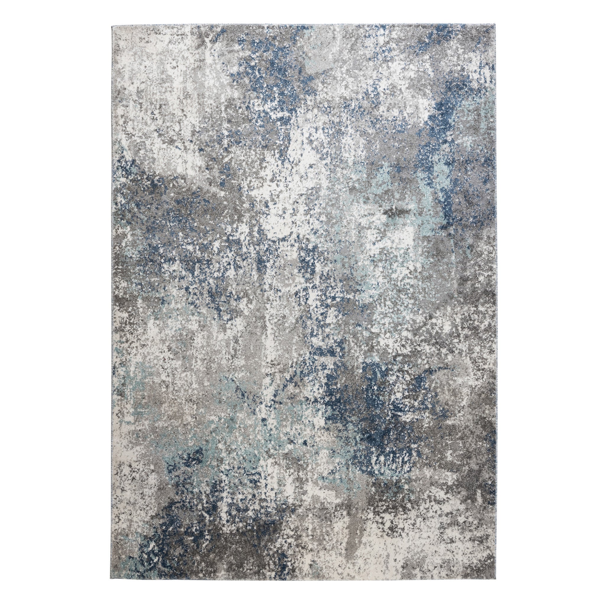 9' X 12' Ivory Blue And Gray Abstract Area Rug Homeroots Home Decor