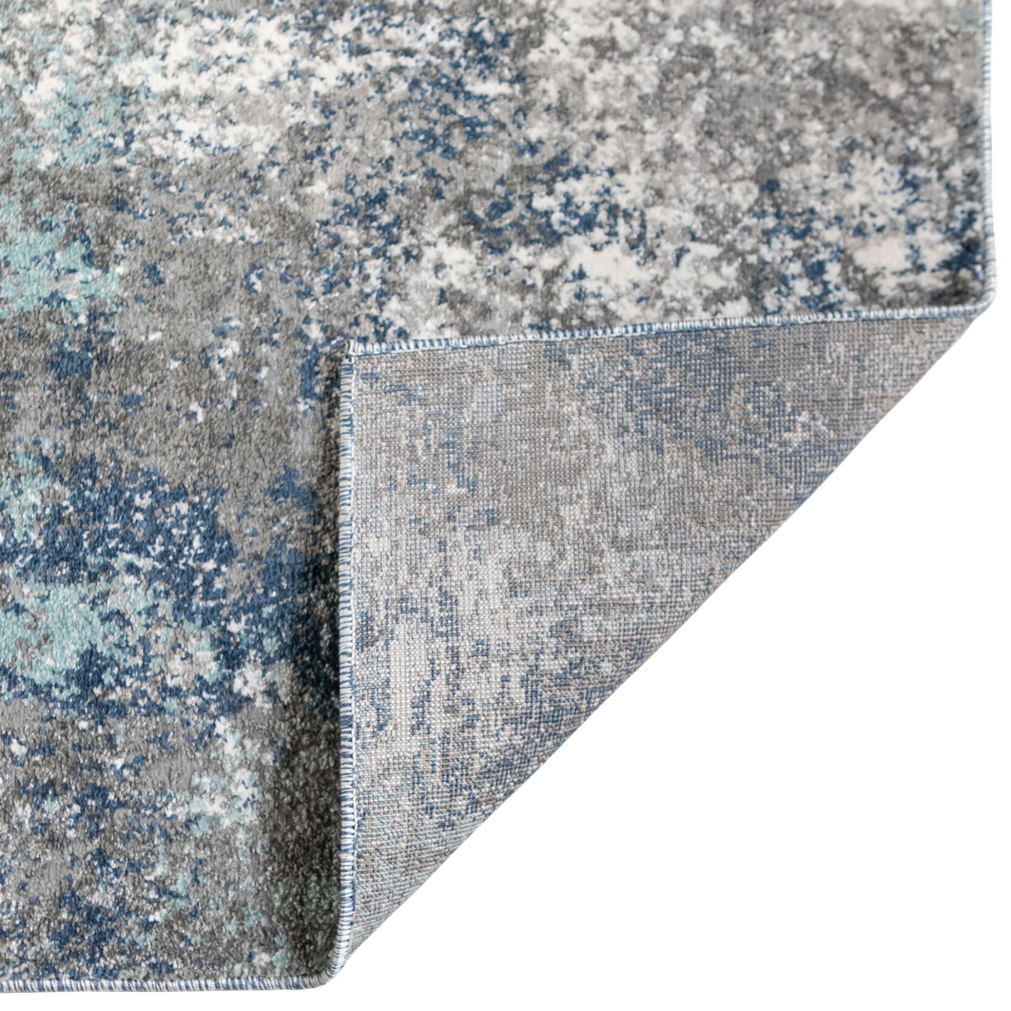 9' X 12' Ivory Blue And Gray Abstract Area Rug Homeroots Home Decor