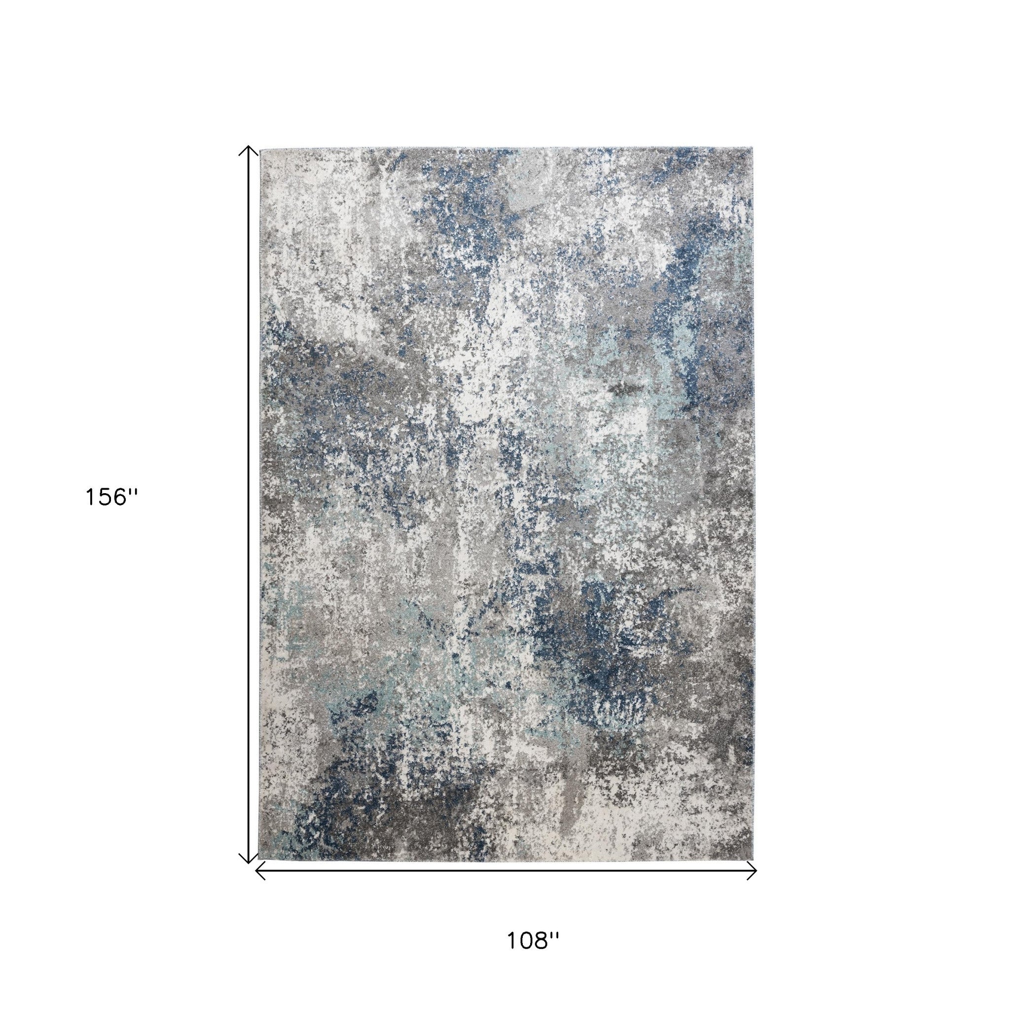 9' X 12' Ivory Blue And Gray Abstract Area Rug Homeroots Home Decor