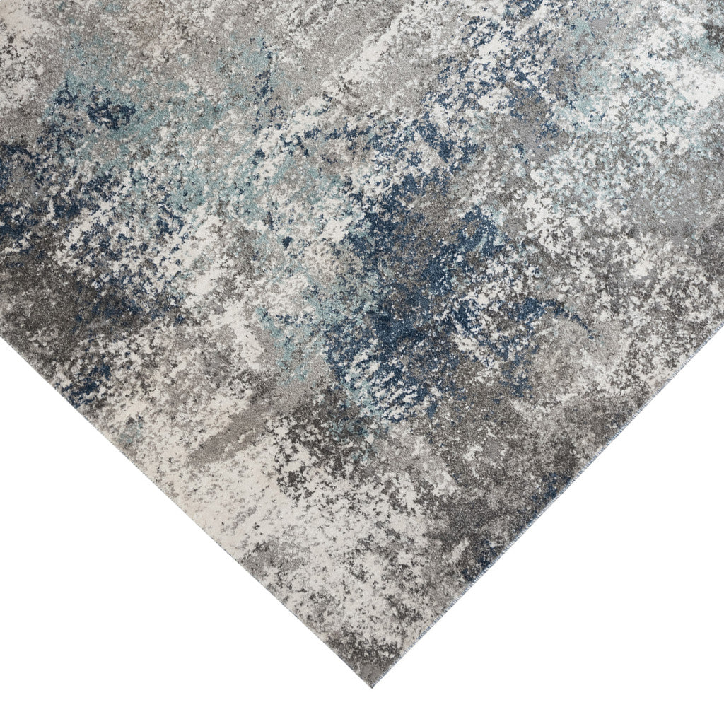 9' X 12' Ivory Blue And Gray Abstract Area Rug Homeroots Home Decor