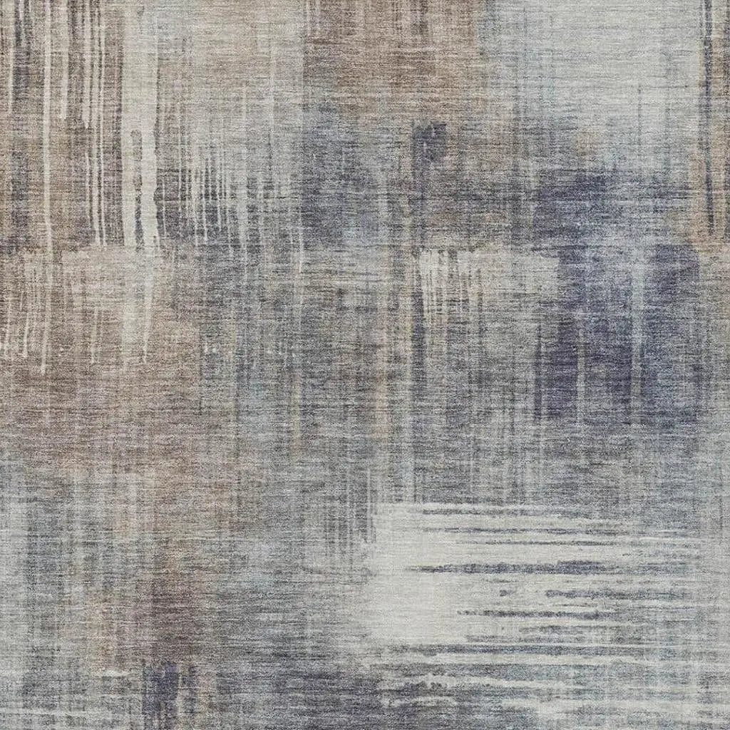 9' X 12' Khaki And Brown Abstract Washable Indoor Outdoor Area Rug Homeroots Outdoor