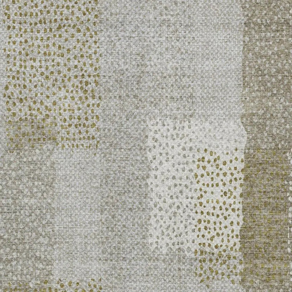 9' X 12' Khaki And Brown Abstract Washable Indoor Outdoor Area Rug Homeroots Outdoor