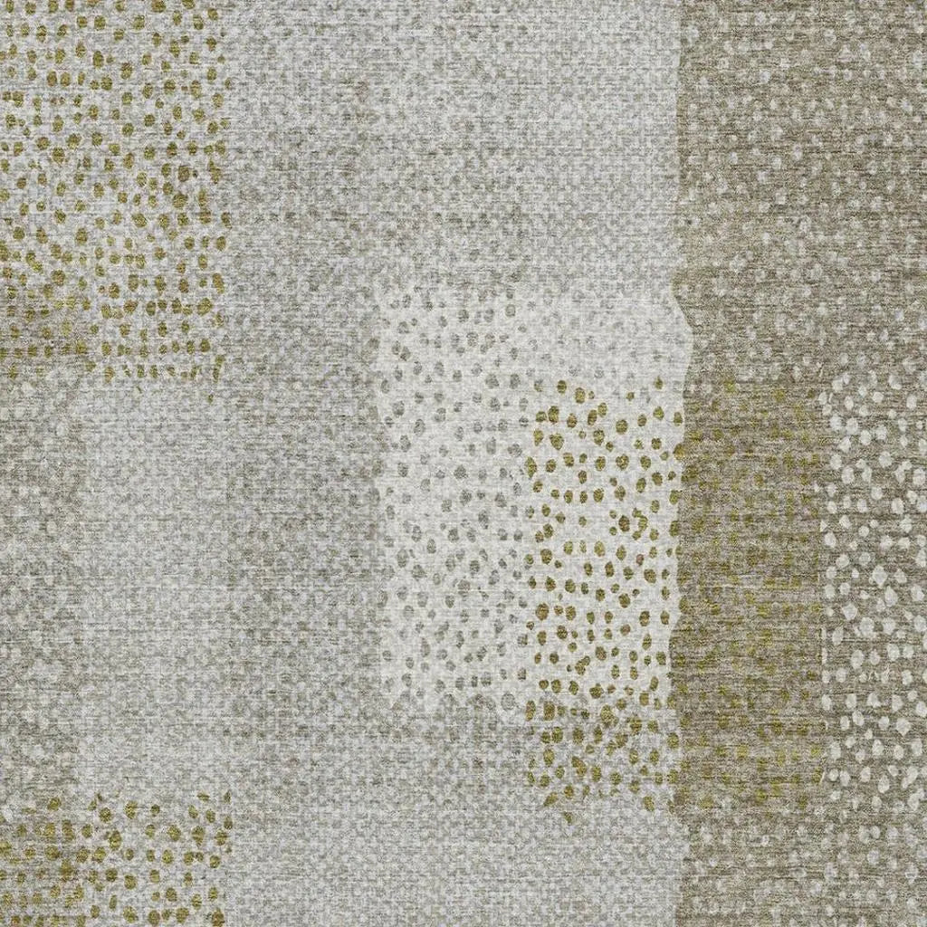 9' X 12' Khaki And Brown Abstract Washable Indoor Outdoor Area Rug Homeroots Outdoor