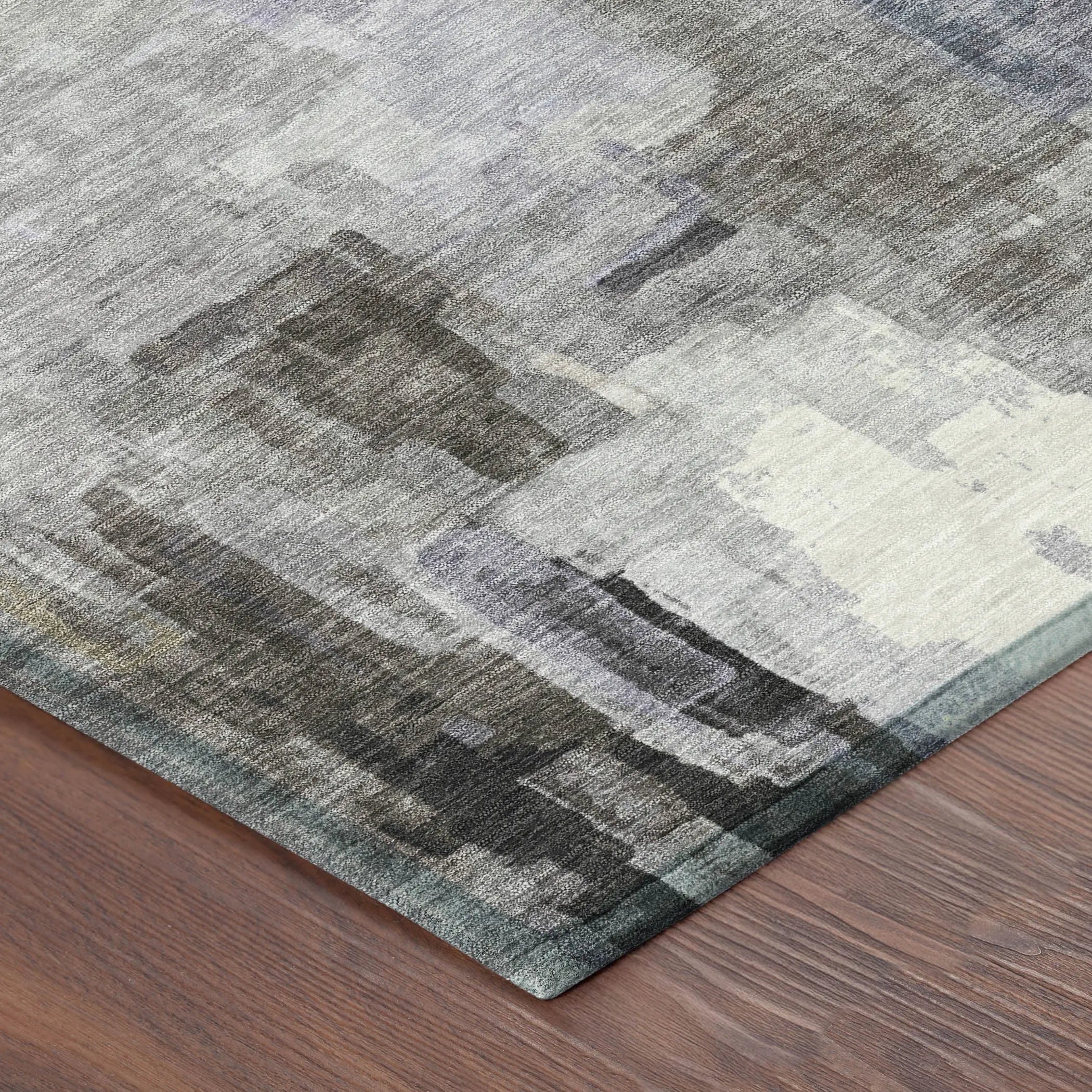 9' X 12' Lavender And Gray Abstract Washable Indoor Outdoor Area Rug Homeroots Outdoor