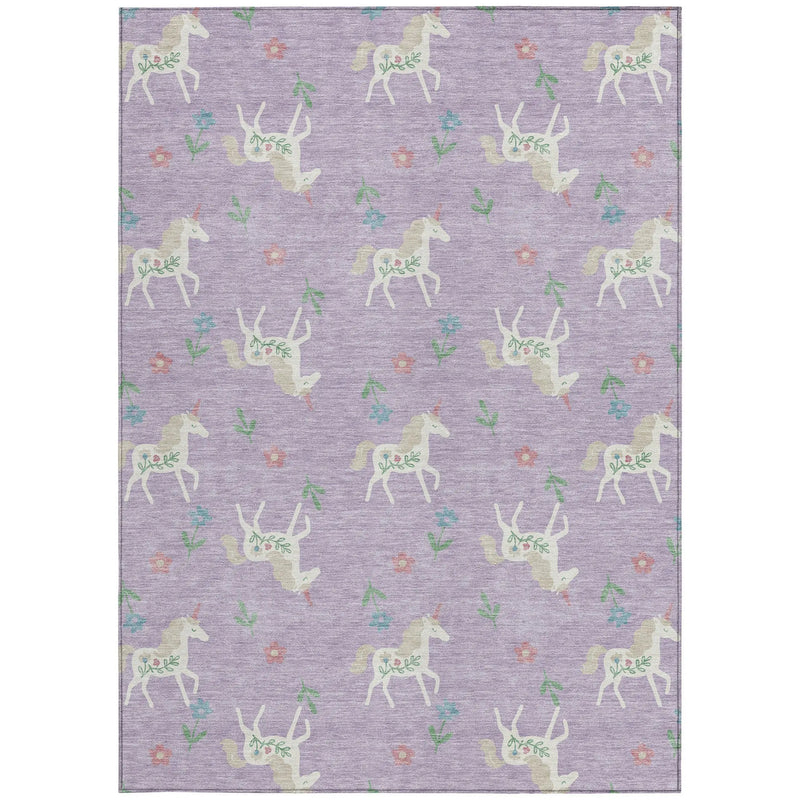 9' X 12' Lavender And Ivory Floral Washable Indoor Outdoor Area Rug Homeroots Outdoor