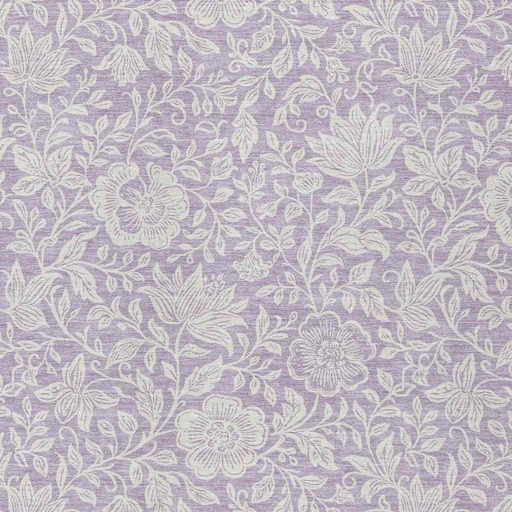 9' X 12' Lavender And Ivory Floral Washable Indoor Outdoor Area Rug Homeroots Outdoor