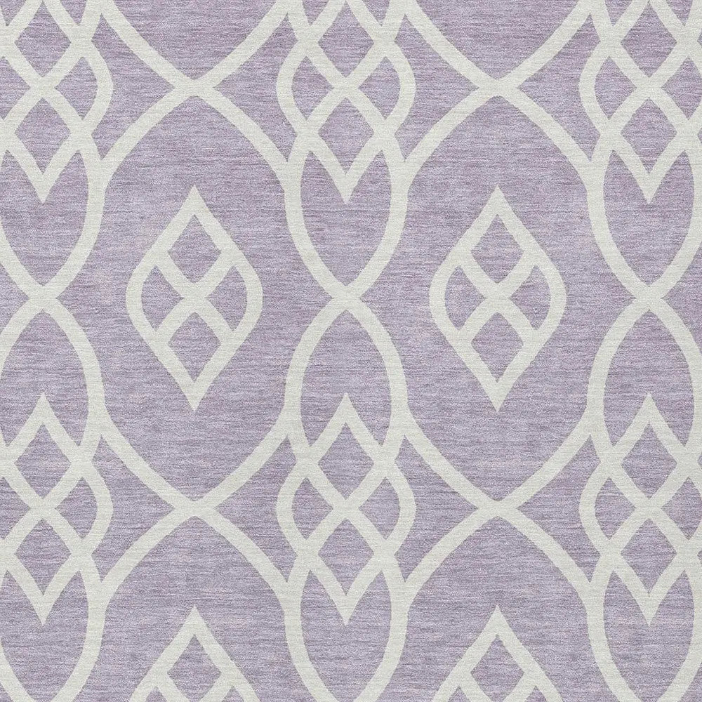 9' X 12' Lavender And Ivory Trellis Washable Indoor Outdoor Area Rug Homeroots Outdoor