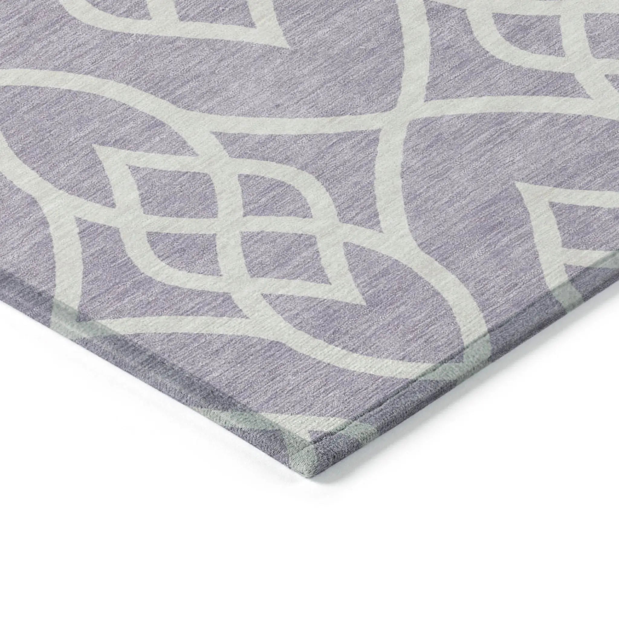 9' X 12' Lavender And Ivory Trellis Washable Indoor Outdoor Area Rug Homeroots Outdoor