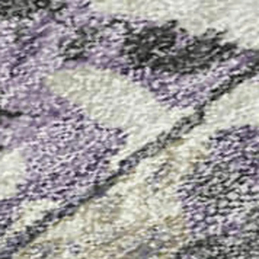 9' X 12' Lavender And Plum Abstract Washable Indoor Outdoor Area Rug Homeroots Outdoor