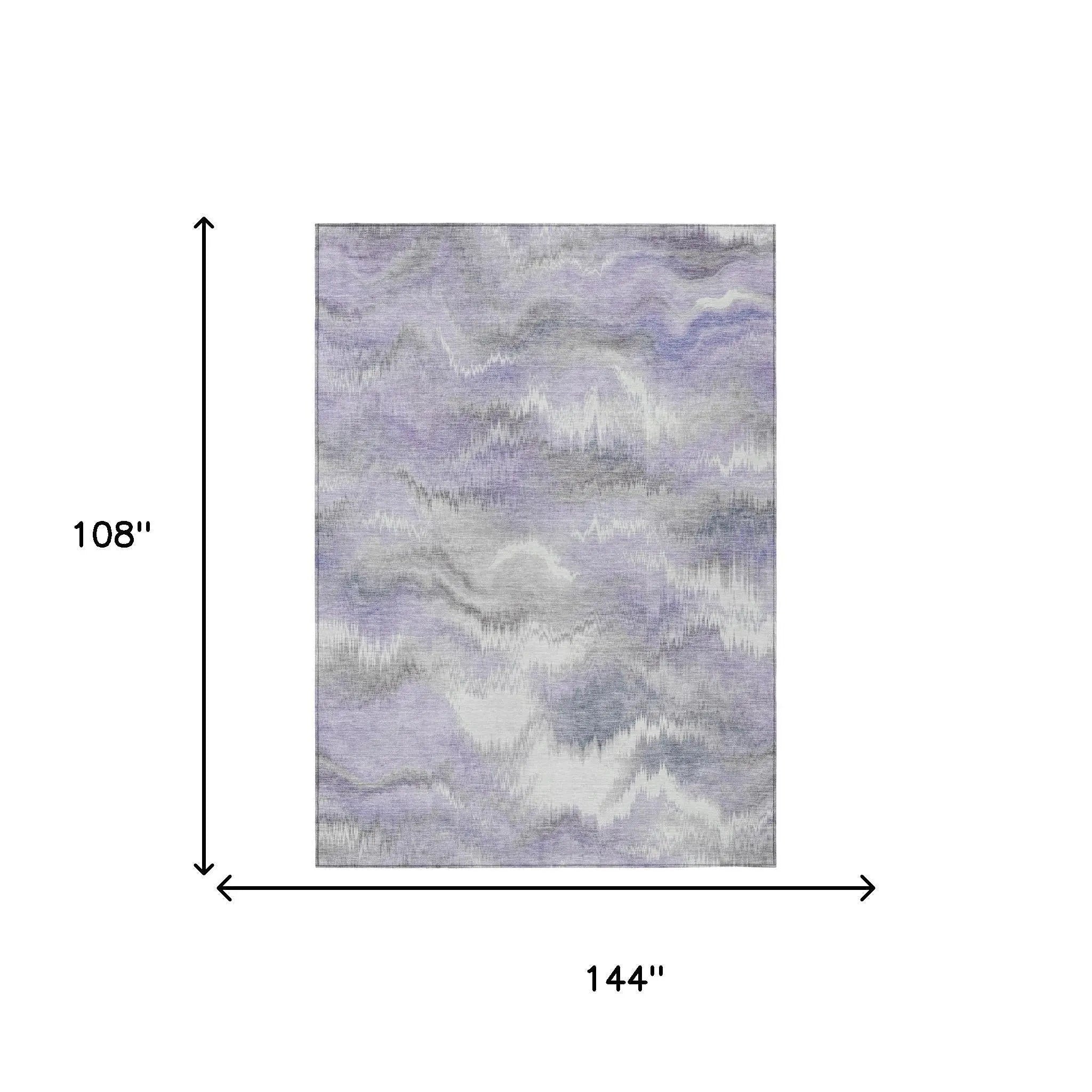 9' X 12' Lavender And Purple Abstract Washable Indoor Outdoor Area Rug Homeroots Outdoor