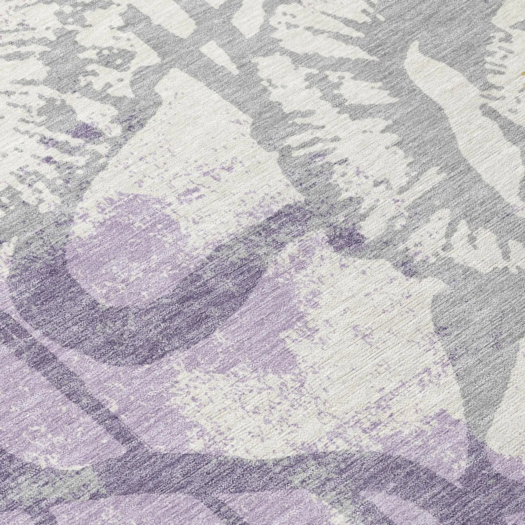 9' X 12' Lavender And Purple Floral Washable Indoor Outdoor Area Rug Homeroots Outdoor