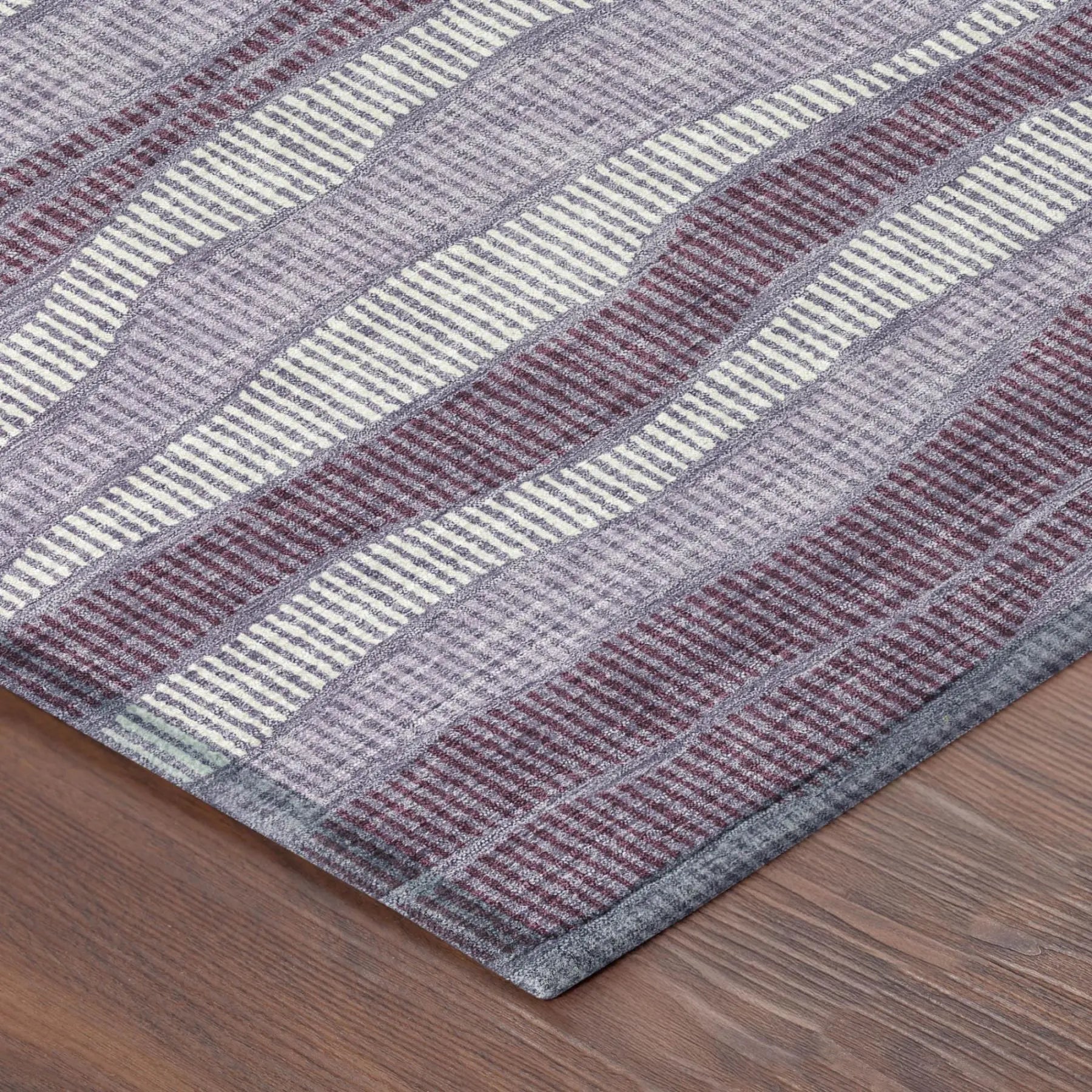 9' X 12' Lilac And Purple Striped Washable Indoor Outdoor Area Rug Homeroots Outdoor