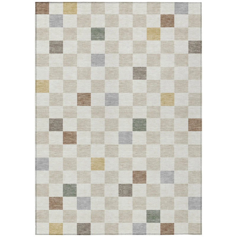 9' X 12' Linen And Black Geometric Washable Indoor Outdoor Area Rug Homeroots Outdoor