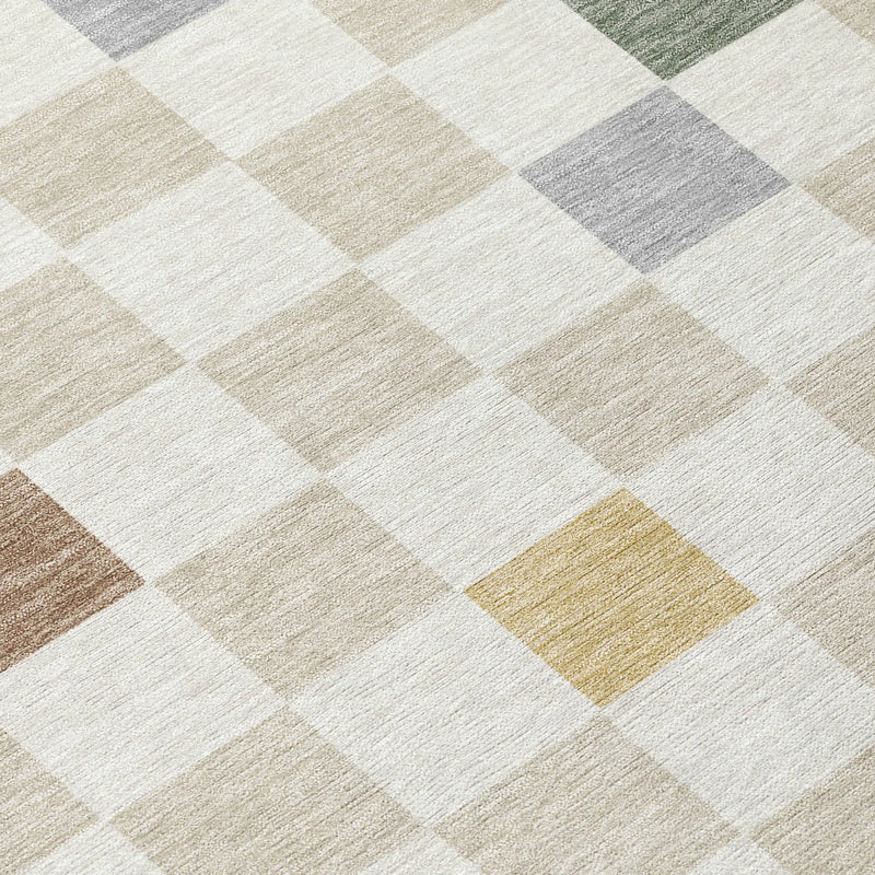 9' X 12' Linen And Black Geometric Washable Indoor Outdoor Area Rug Homeroots Outdoor