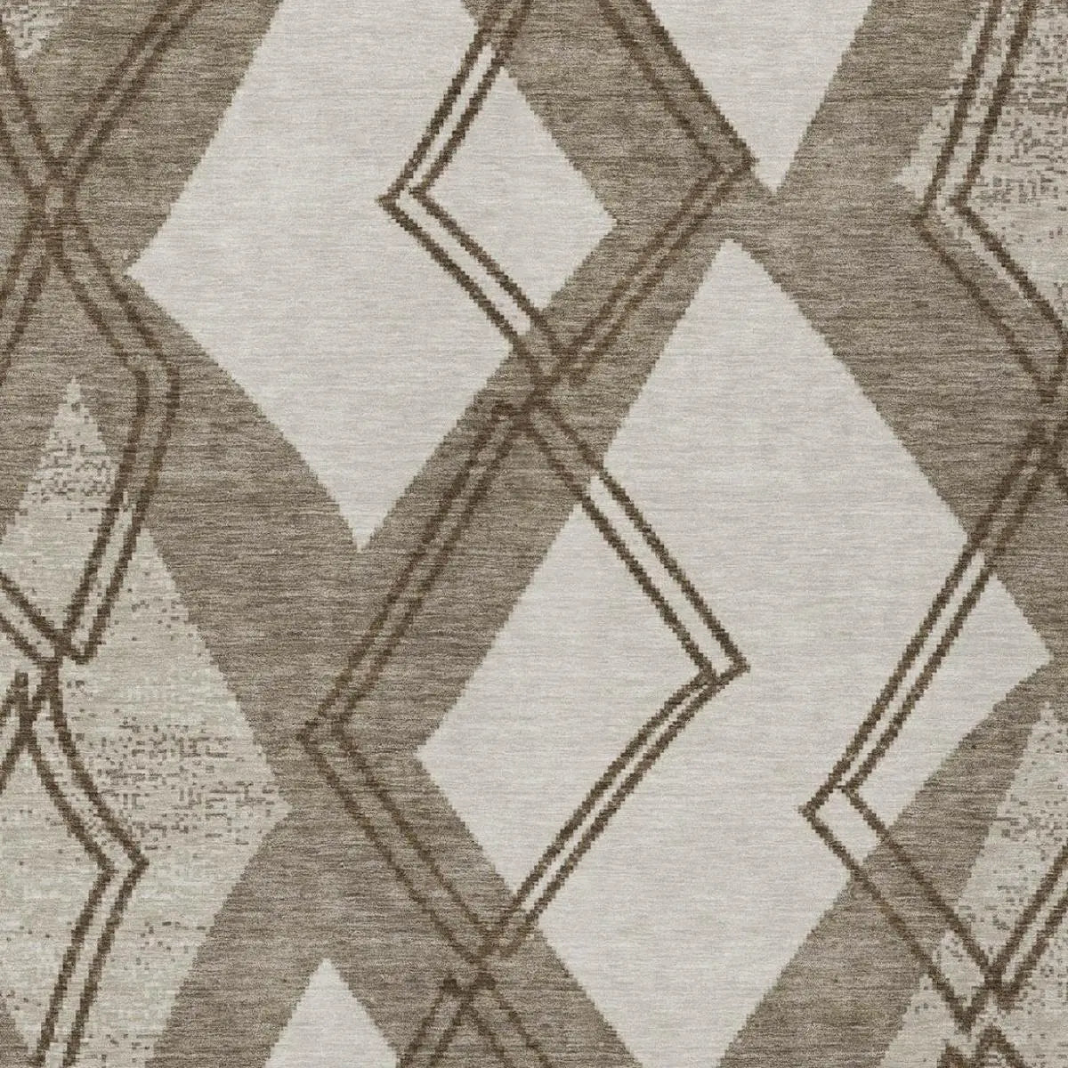 9' X 12' Linen And Ivory Geometric Washable Indoor Outdoor Area Rug Homeroots Outdoor