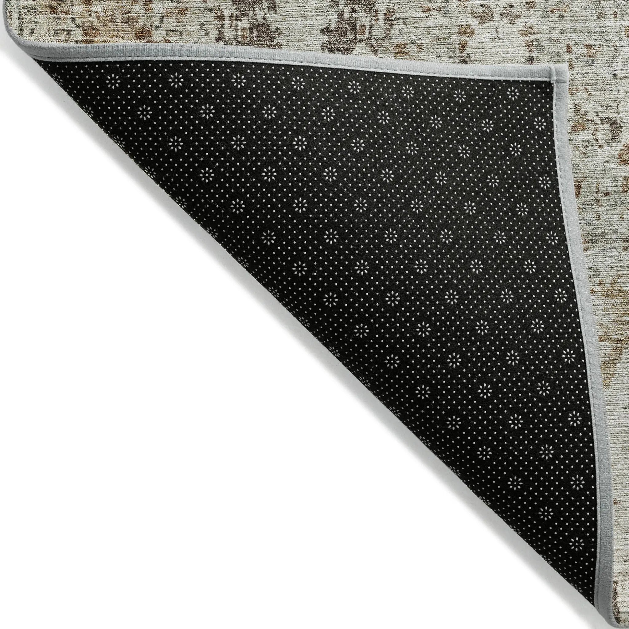 9' X 12' Linen Black And Brown Floral Washable Indoor Outdoor Area Rug Homeroots Outdoor