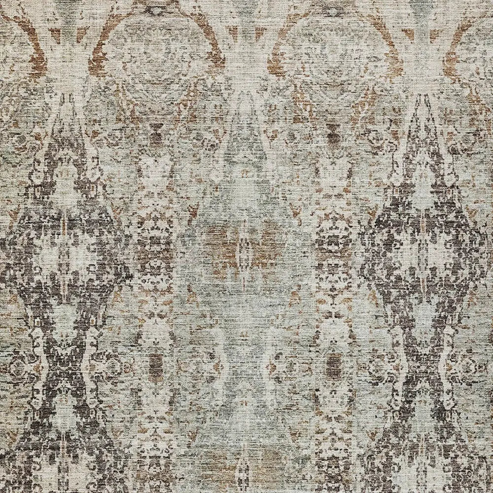 9' X 12' Linen Black And Brown Floral Washable Indoor Outdoor Area Rug Homeroots Outdoor