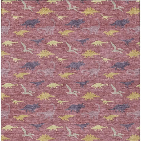 9' X 12' Mauve And Pink Geometric Washable Indoor Outdoor Area Rug Homeroots Outdoor