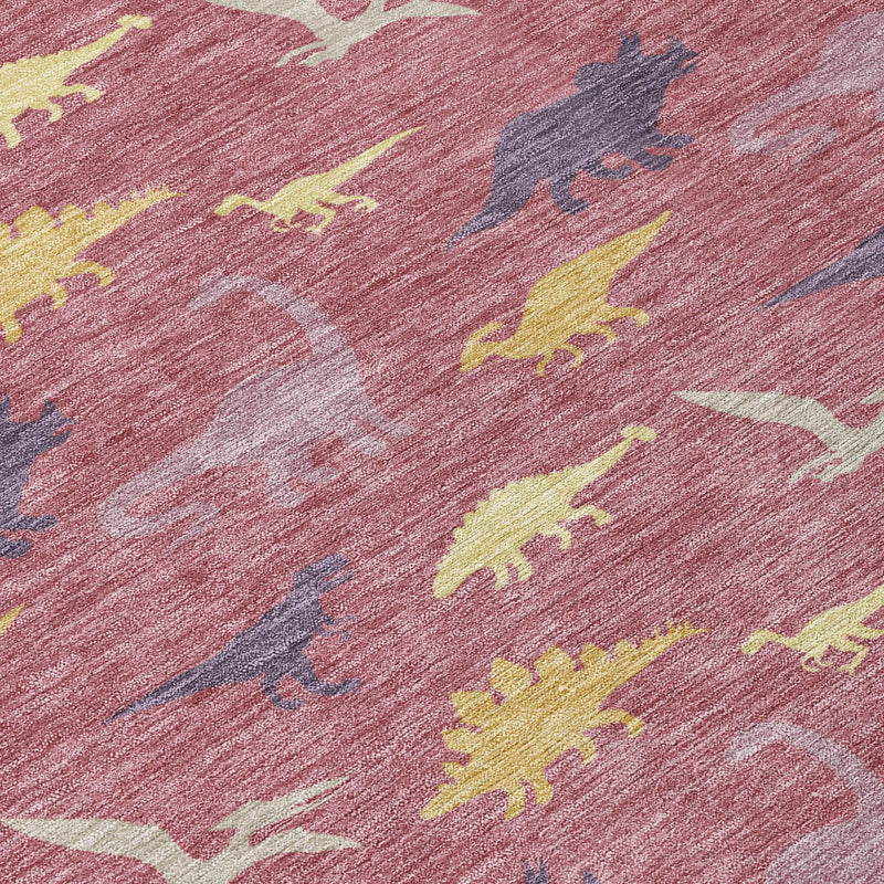 9' X 12' Mauve And Pink Geometric Washable Indoor Outdoor Area Rug Homeroots Outdoor