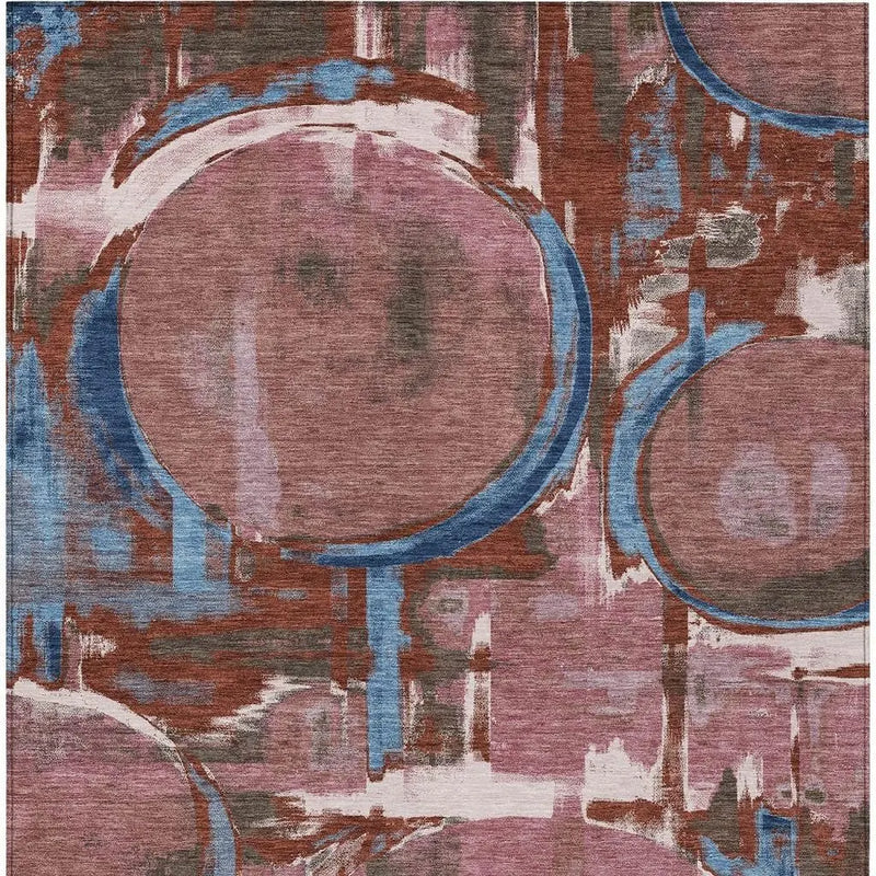 9' X 12' Merlot And Red Abstract Washable Indoor Outdoor Area Rug Homeroots Outdoor