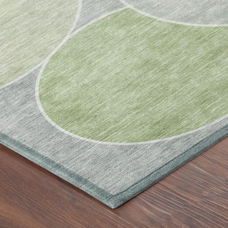 9' X 12' Mint Green And Green Geometric Washable Indoor Outdoor Area Rug Homeroots Outdoor