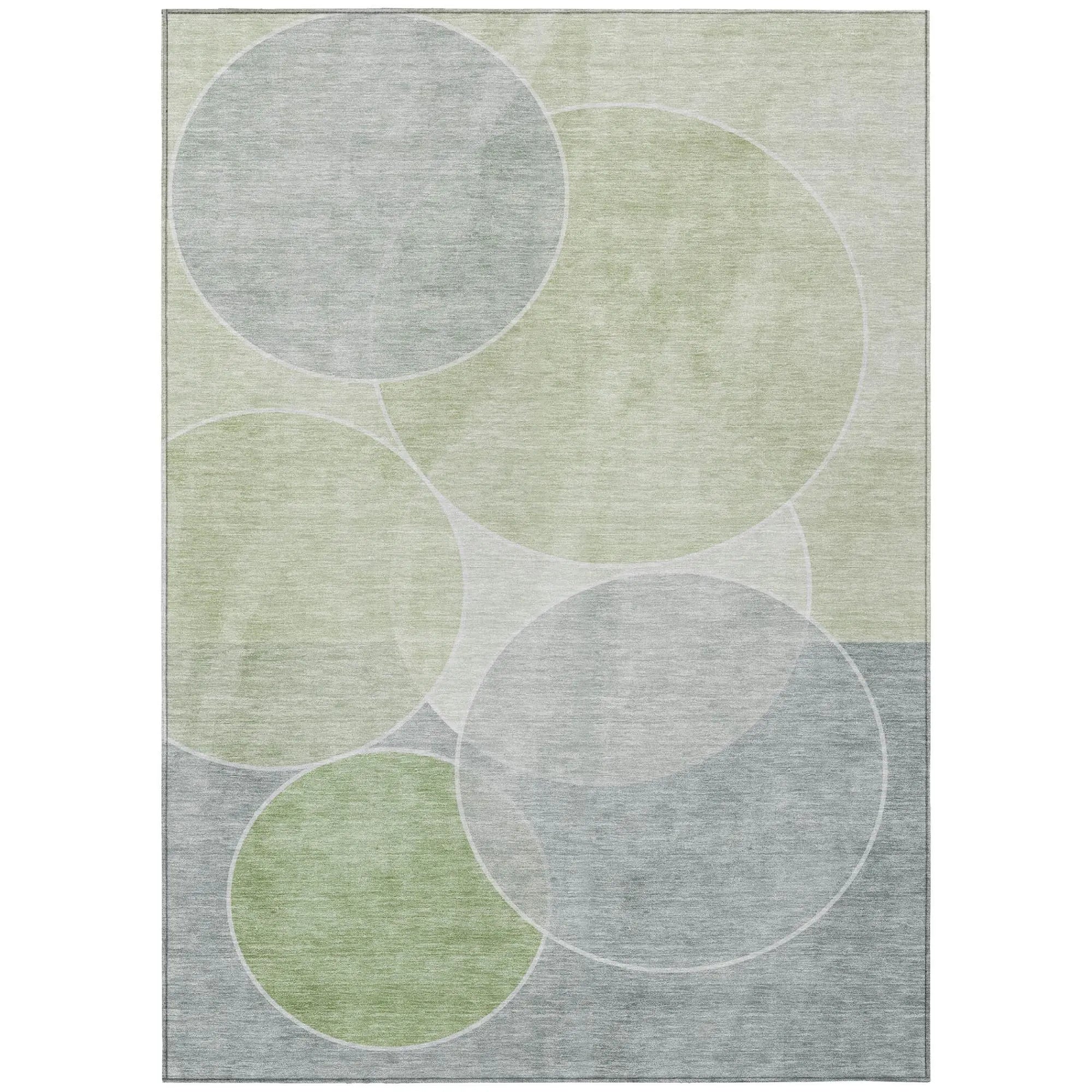 9' X 12' Mint Green And Green Geometric Washable Indoor Outdoor Area Rug Homeroots Outdoor