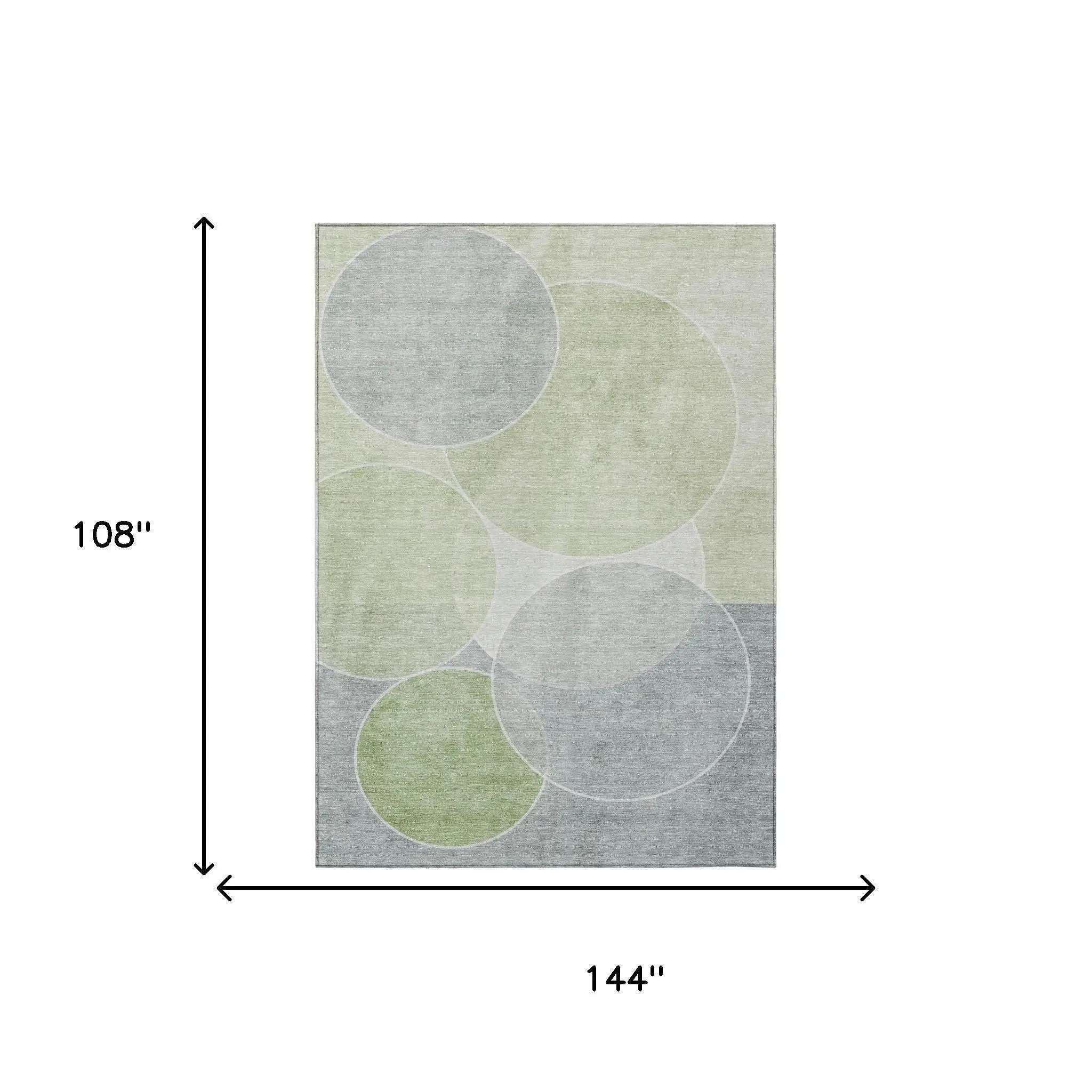 9' X 12' Mint Green And Green Geometric Washable Indoor Outdoor Area Rug Homeroots Outdoor