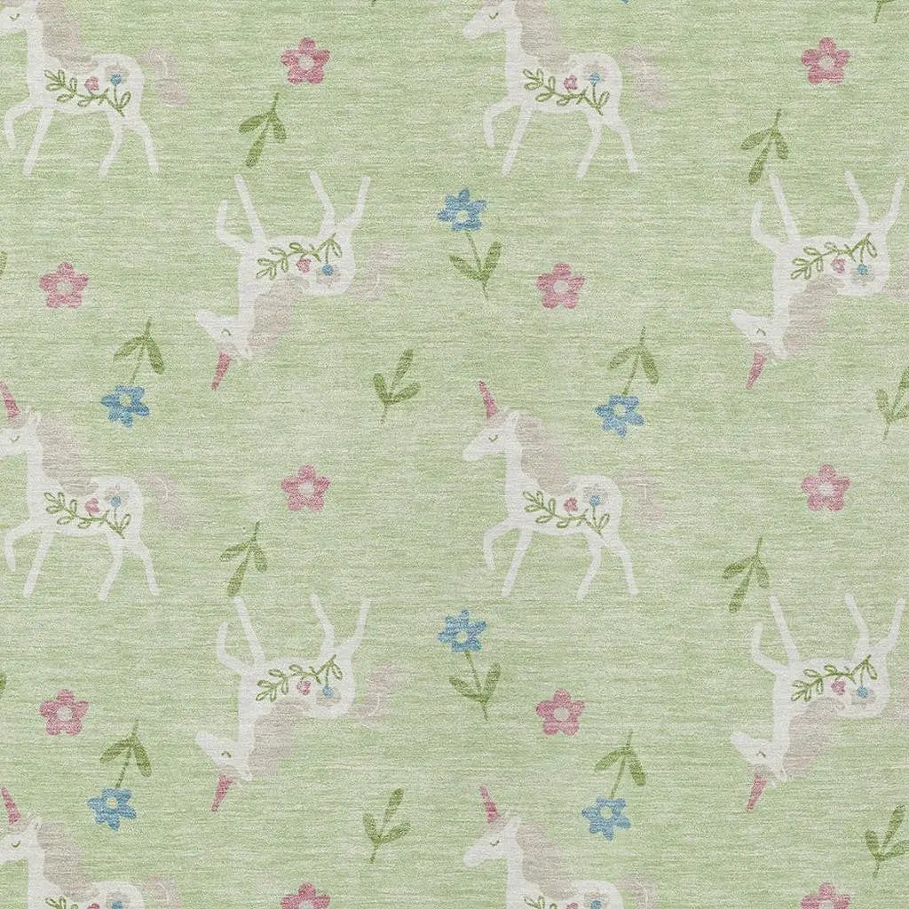 9' X 12' Mint Green And Ivory Floral Washable Indoor Outdoor Area Rug Homeroots Outdoor