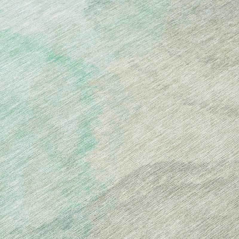 9' X 12' Mint Green And Teal Blue Abstract Washable Indoor Outdoor Area Rug Homeroots Outdoor