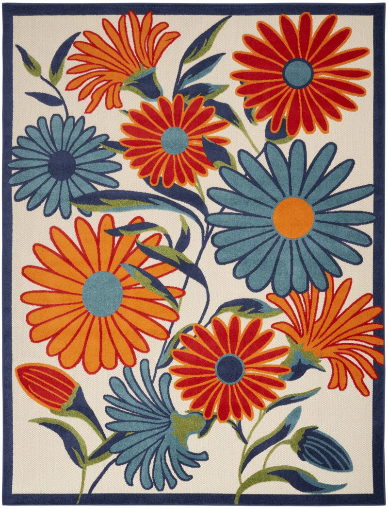9' X 12' Multicolor Floral Stain Resistant Non Skid Area Rug Homeroots Outdoor