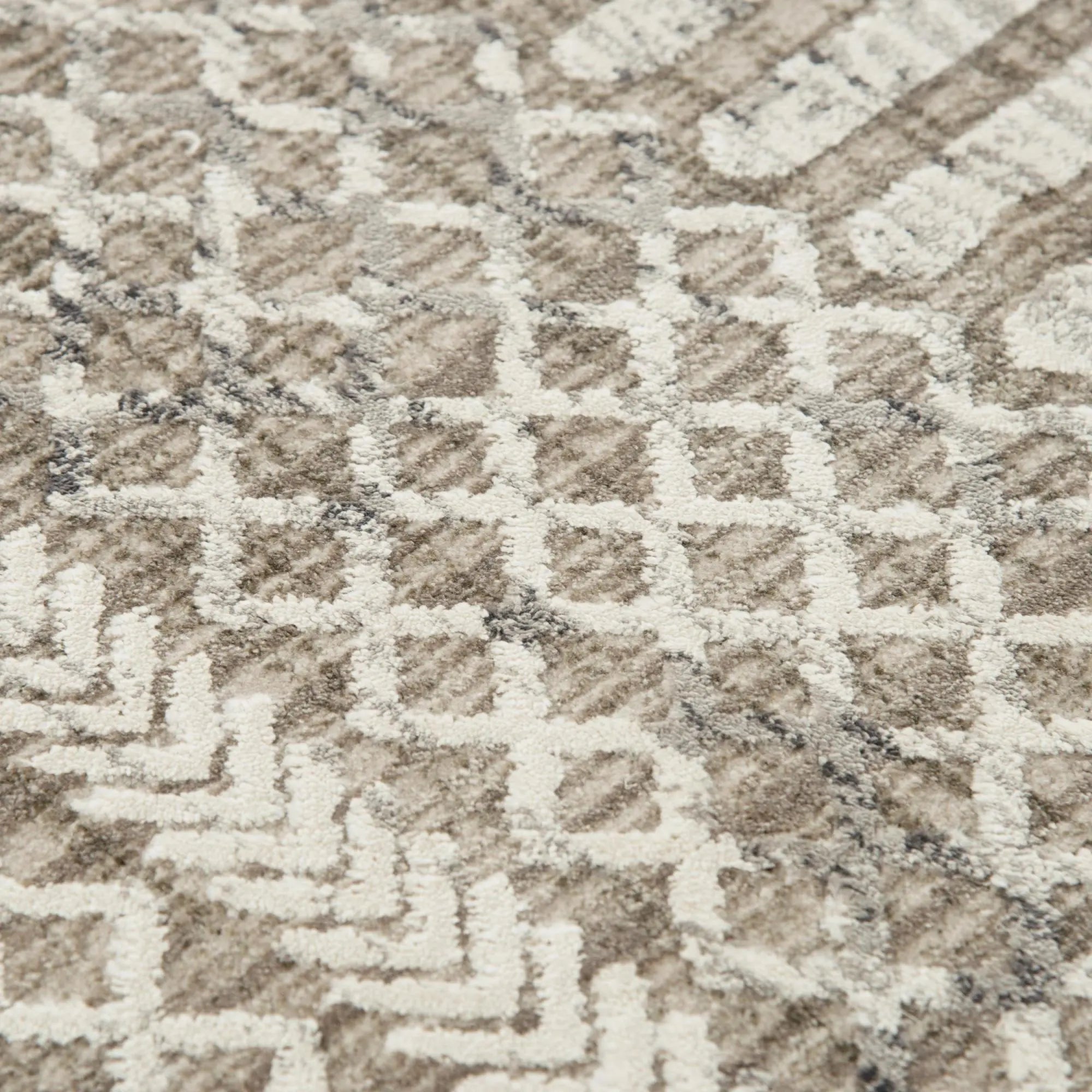 9' X 12' Natural And Brown Geometric Area Rug Homeroots Home Decor