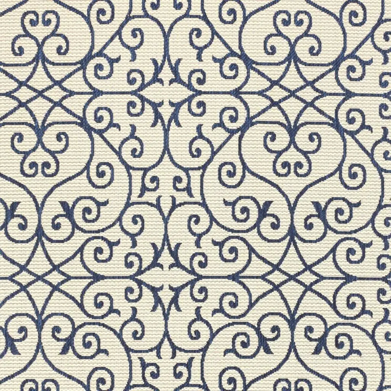 9' X 12' Navy Blue And Beige Geometric Indoor Outdoor Area Rug Homeroots Outdoor