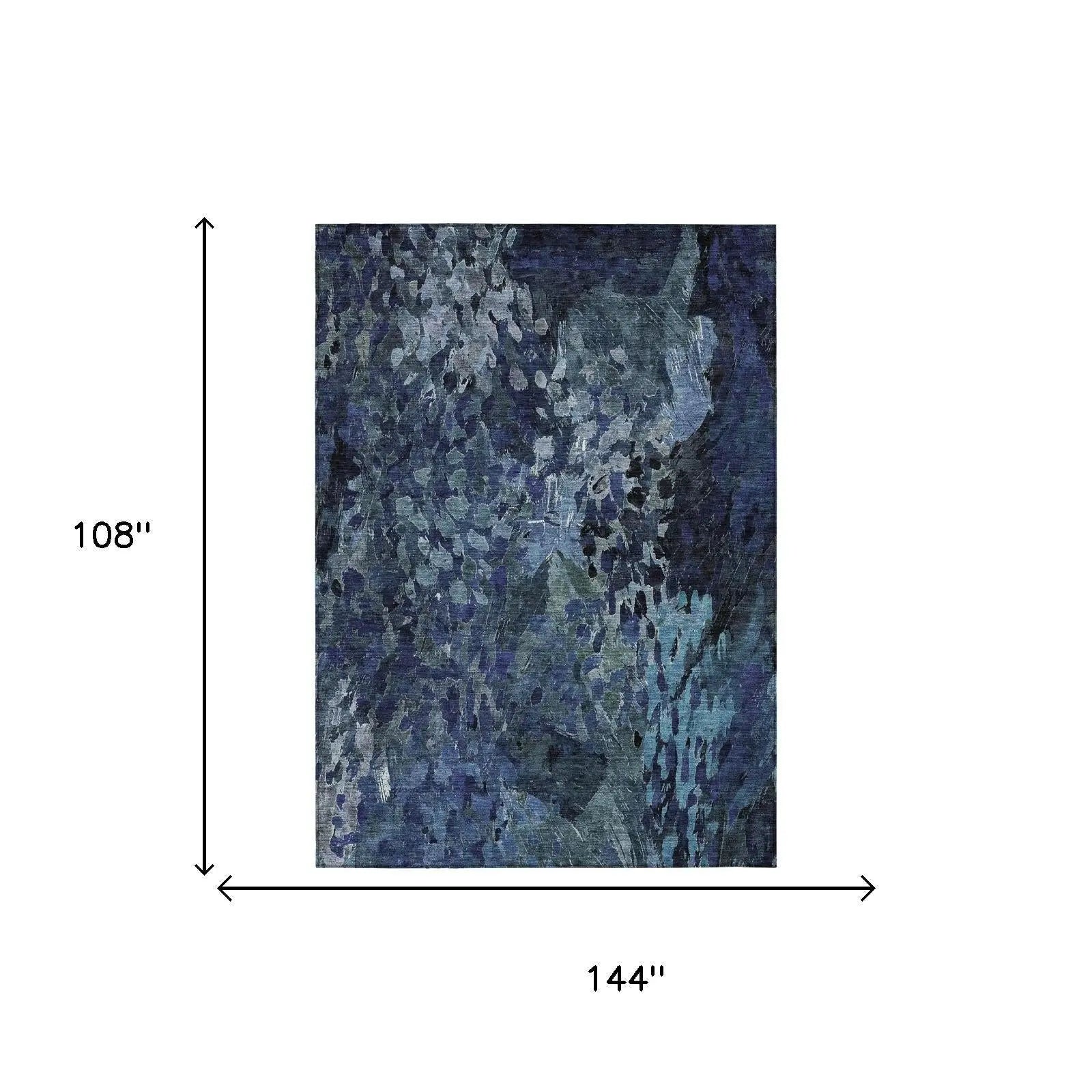 9' X 12' Navy Blue And Blue Abstract Washable Indoor Outdoor Area Rug Homeroots Outdoor