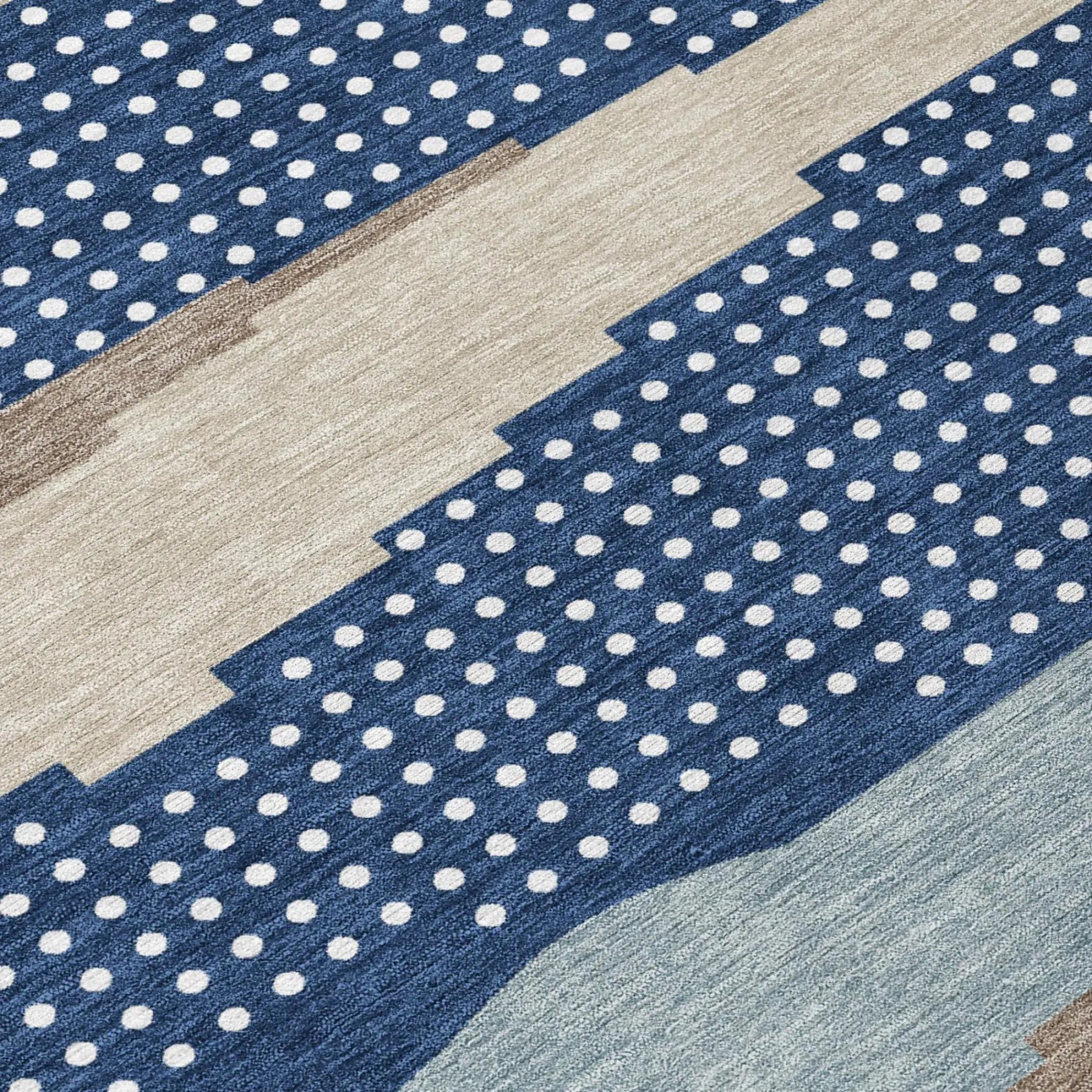 9' X 12' Navy Blue And Blue Abstract Washable Indoor Outdoor Area Rug Homeroots Outdoor