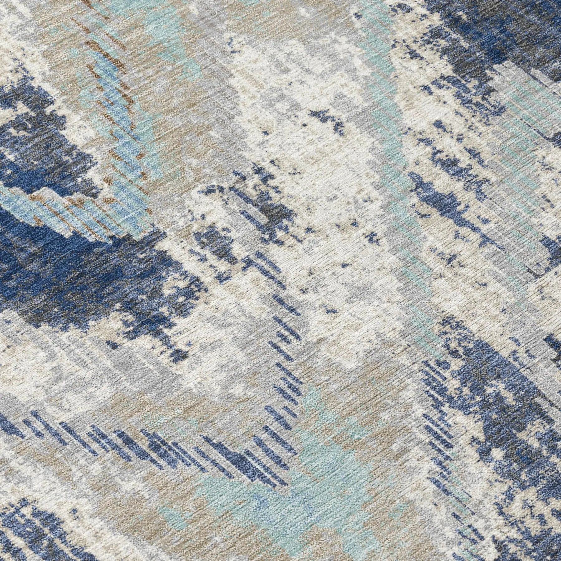 9' X 12' Navy Blue And Blue Abstract Washable Indoor Outdoor Area Rug Homeroots Outdoor