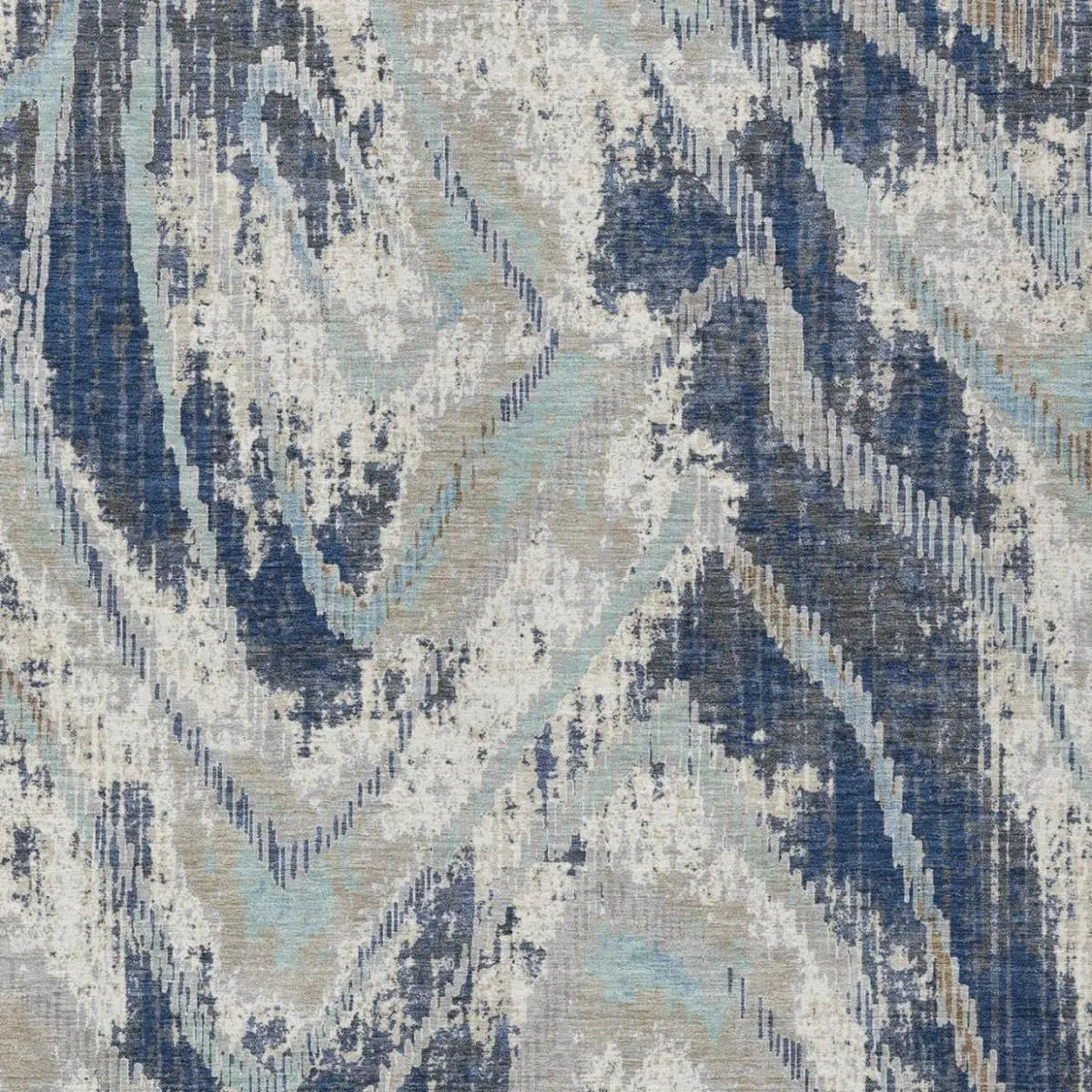 9' X 12' Navy Blue And Blue Abstract Washable Indoor Outdoor Area Rug Homeroots Outdoor