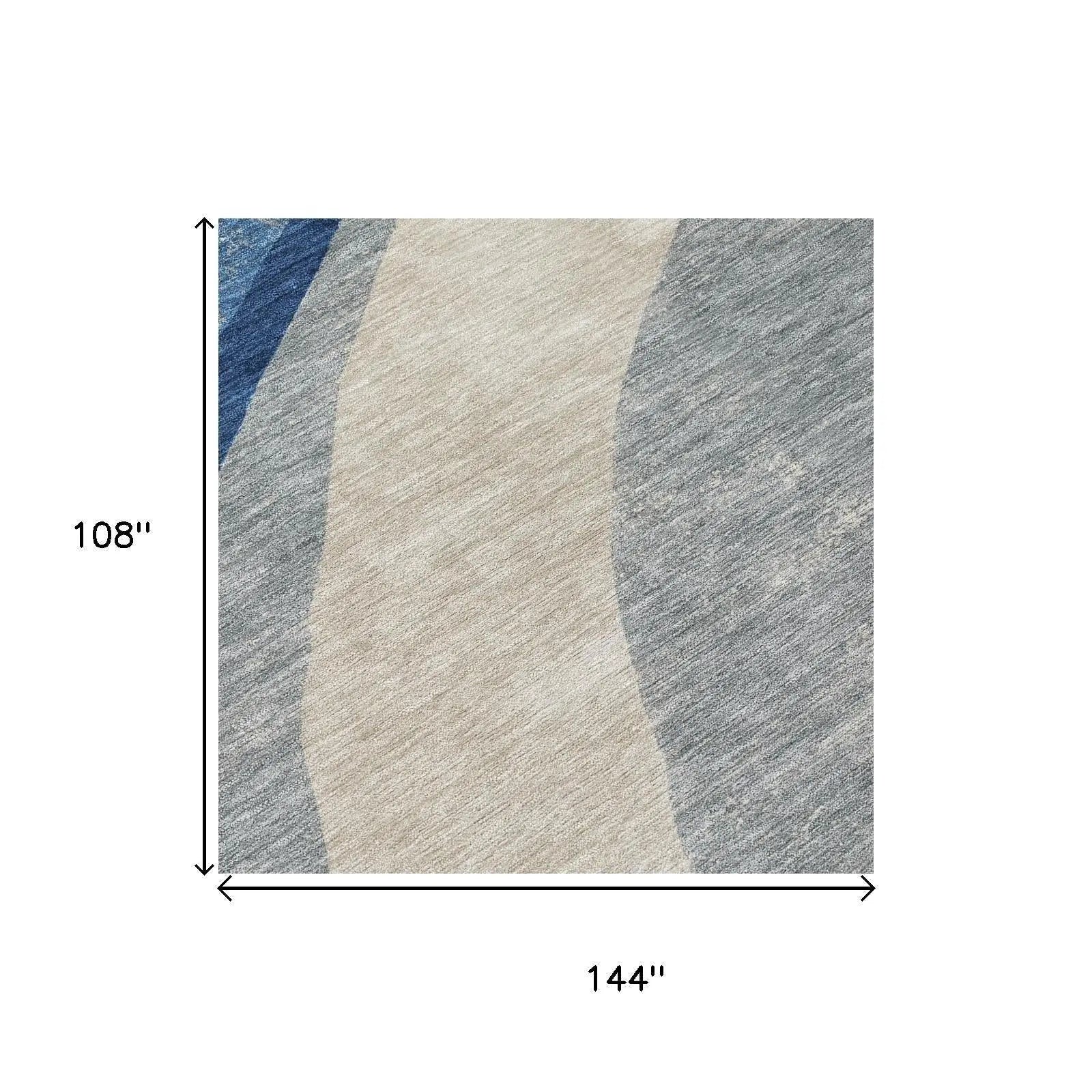 9' X 12' Navy Blue And Blue Abstract Washable Indoor Outdoor Area Rug Homeroots Outdoor