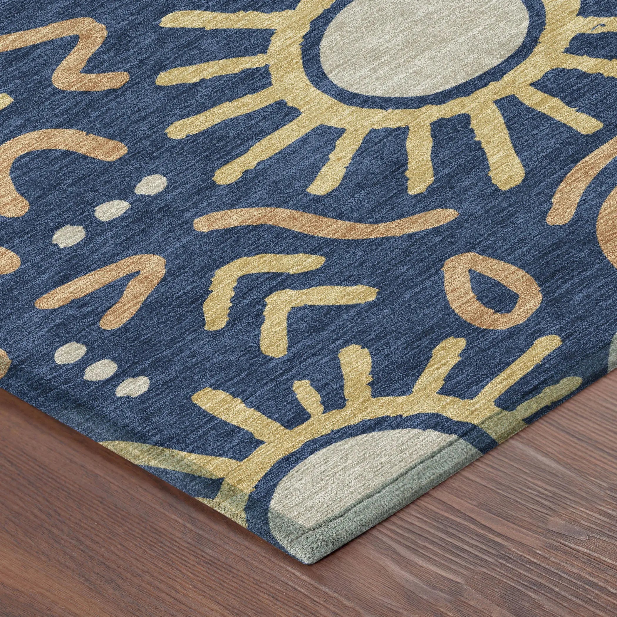 9' X 12' Navy Blue And Blue Geometric Washable Indoor Outdoor Area Rug Homeroots Outdoor