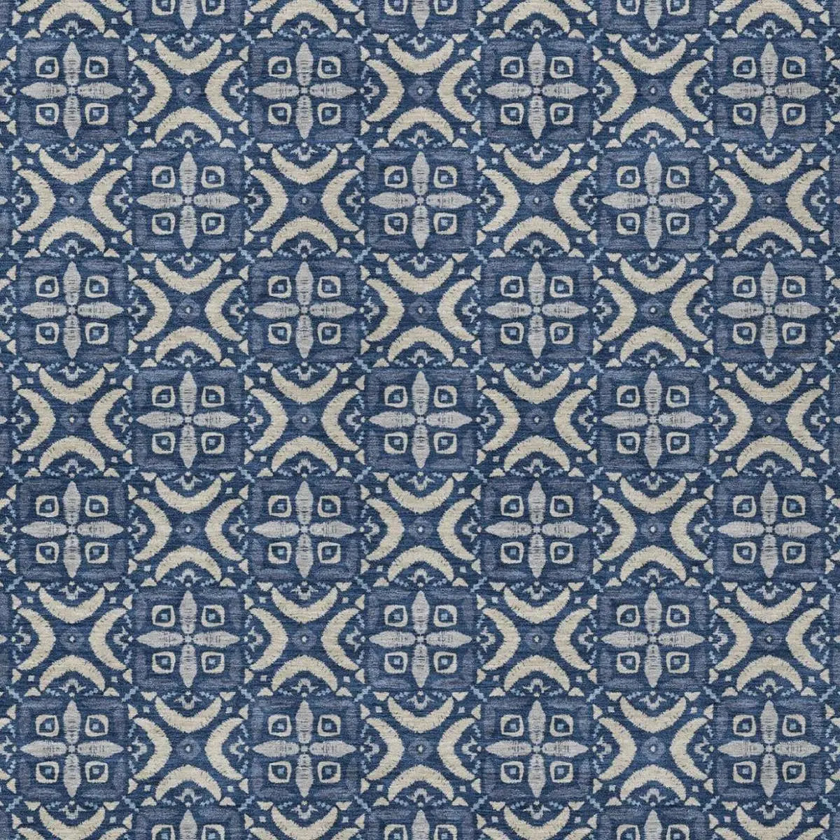 9' X 12' Navy Blue And Blue Geometric Washable Indoor Outdoor Area Rug Homeroots Outdoor